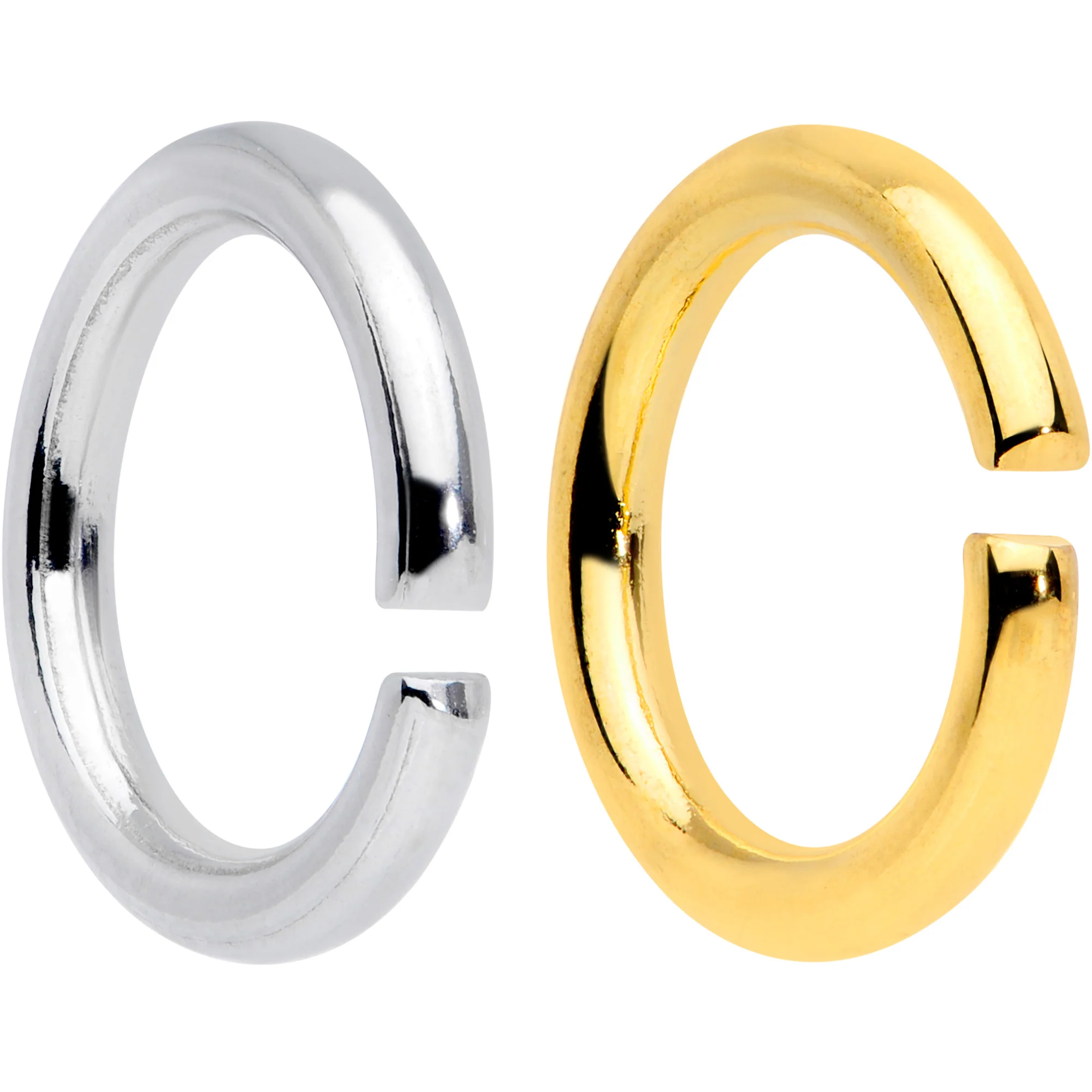 14G 5/16 Steel Gold Tone Seamless Cartilage Ring Set of 12 - Image 2
