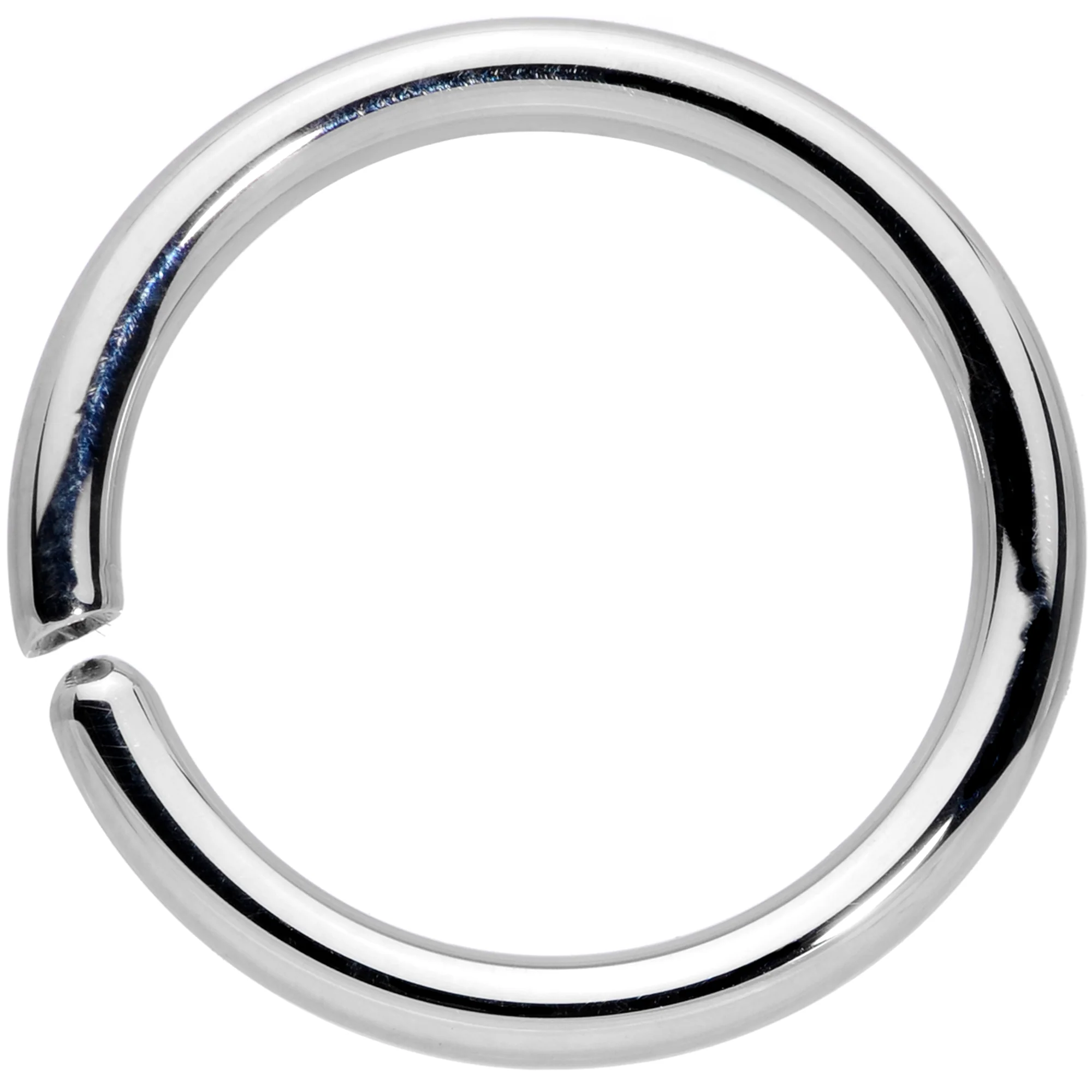 14G 7/16 Handcrafted Solid 14k White Gold Seamless Circular Ring - Image 4