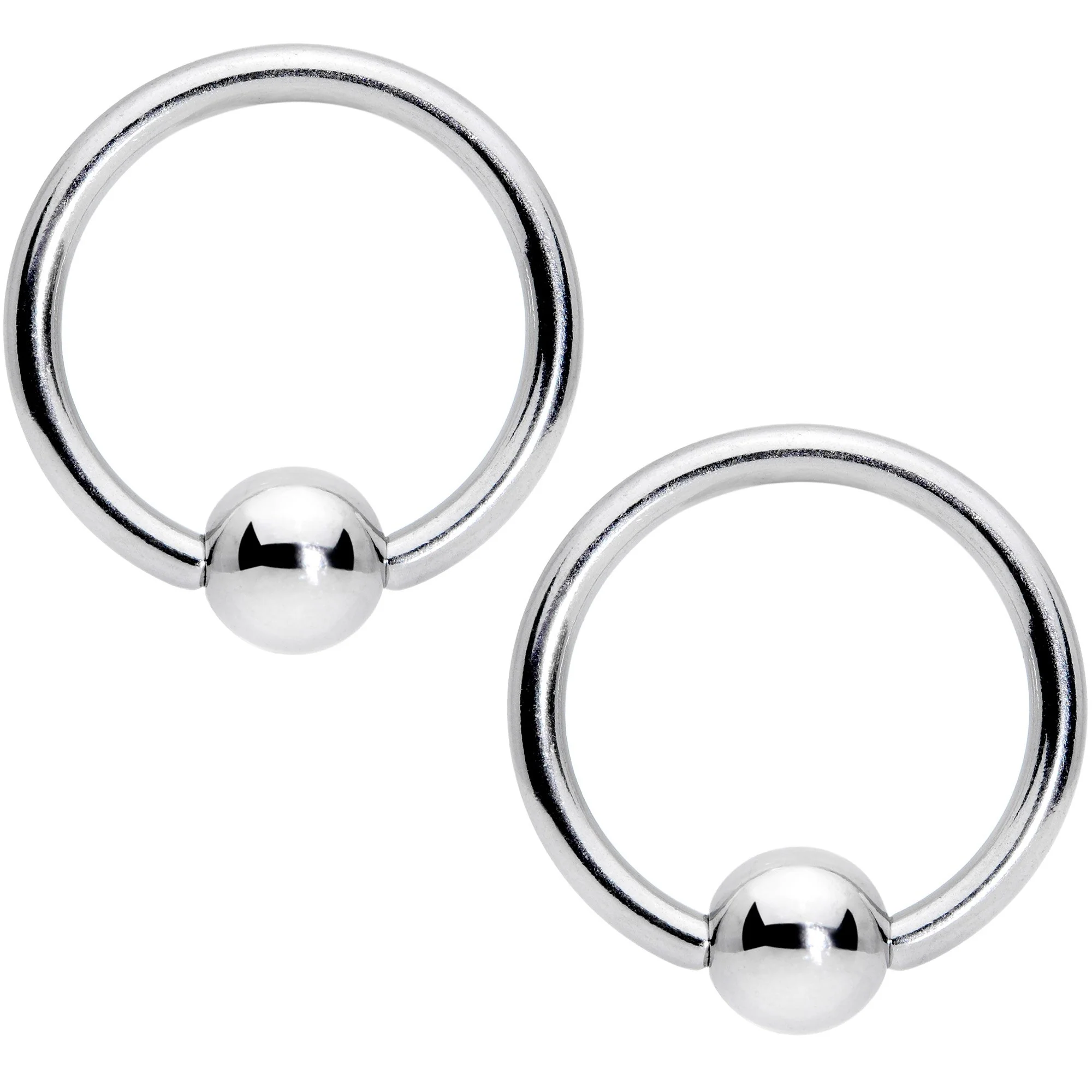 14G 7/16 1/2 Clear Gem Flowers BCR Barbell Nipple Ring Set of 4 - Image 3