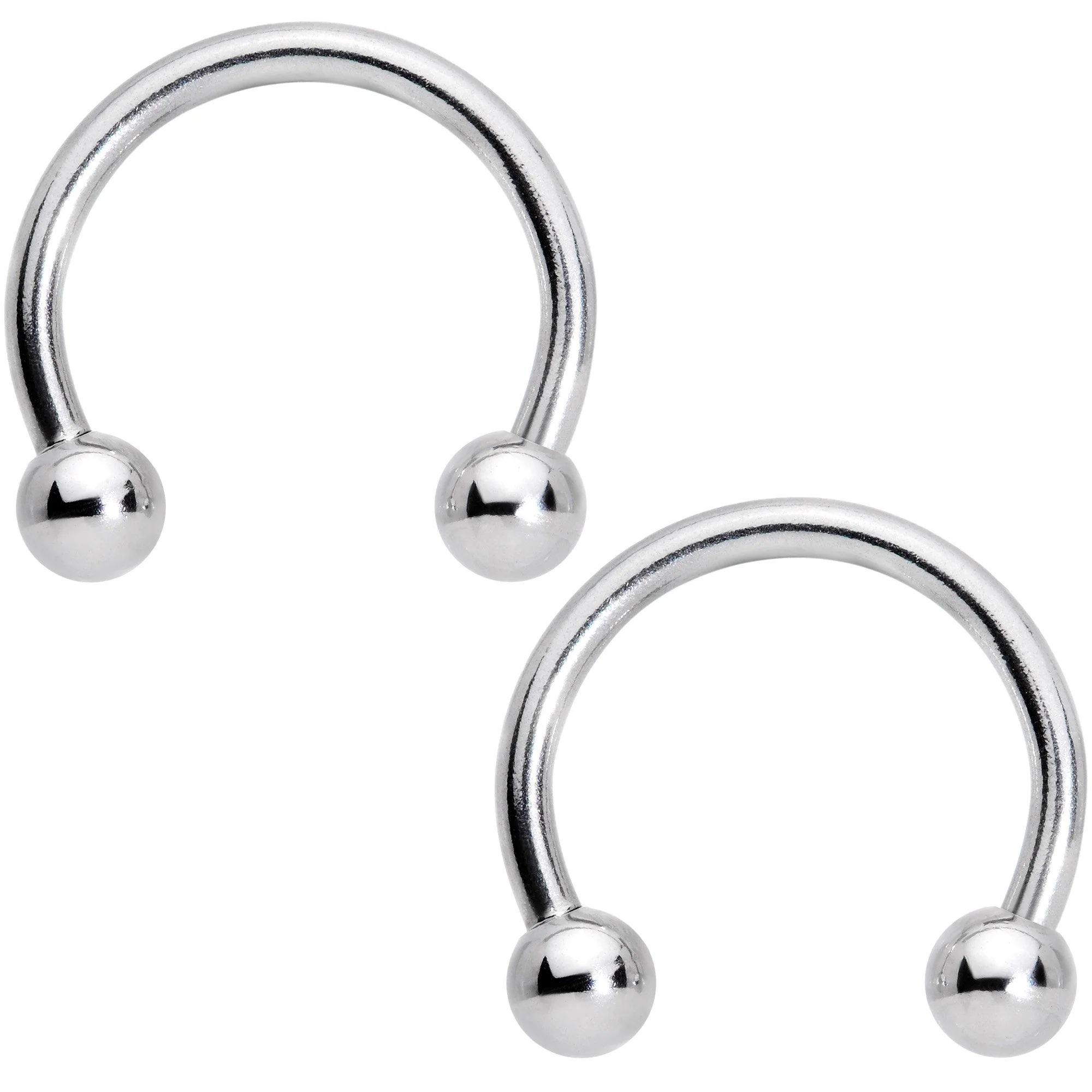 14G 9/16 1/2 Aqua Gem Flower Horseshoe Barbell Nipple Ring Set - Image 3