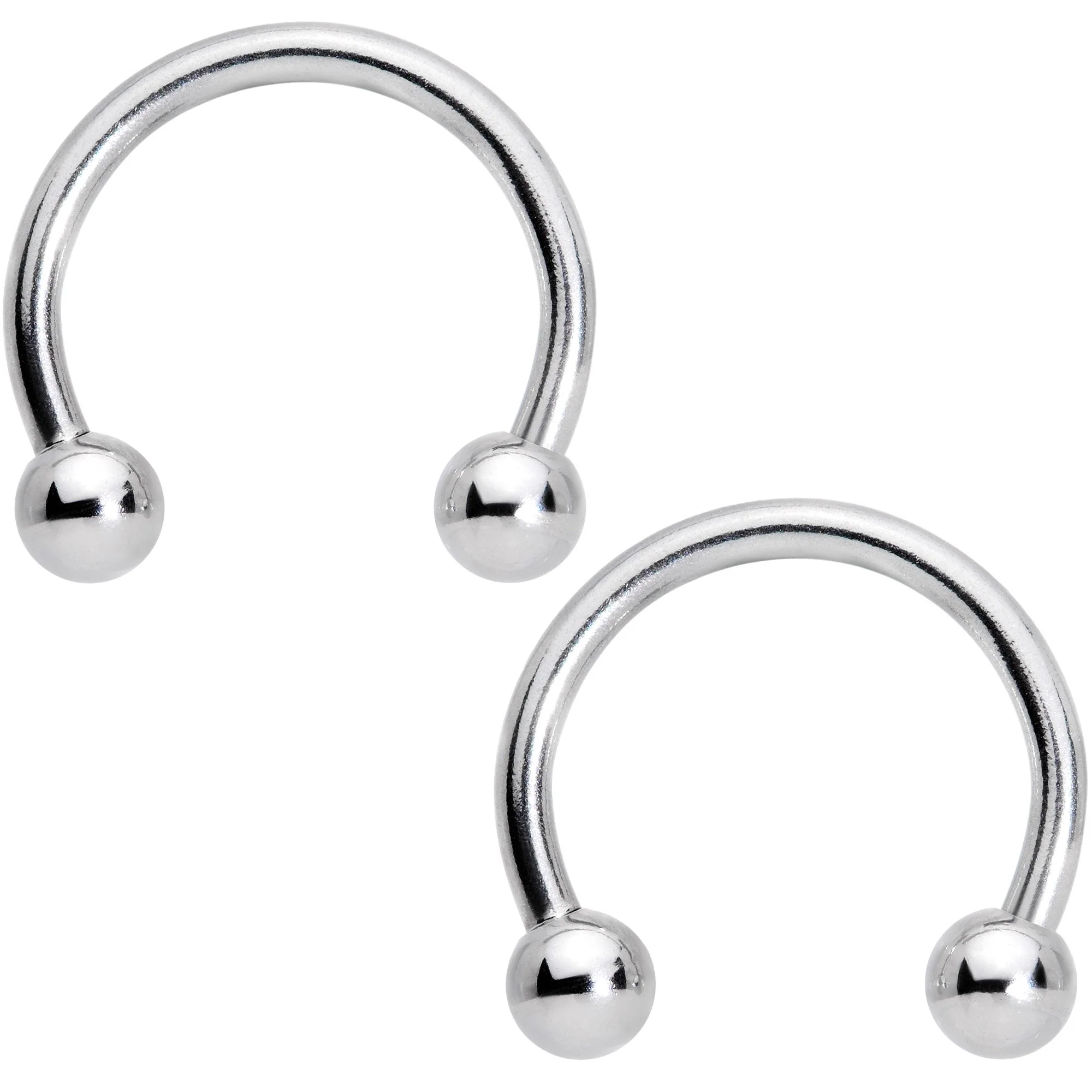 14G 9/16 1/2 Clear Gem Flower Horseshoe Barbell Nipple Ring Set - Image 3