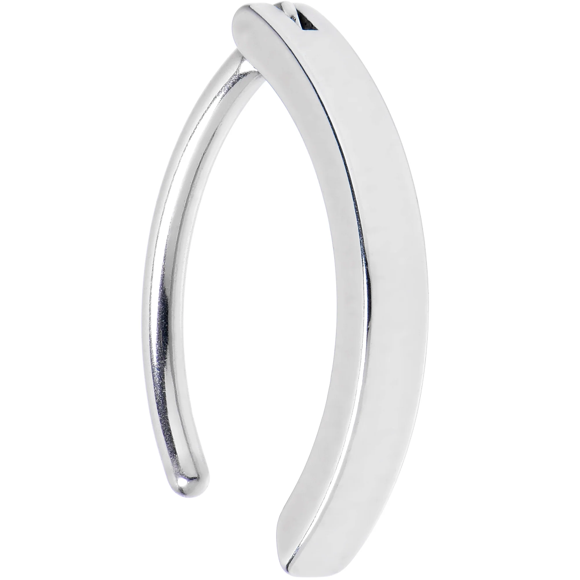14G 9/16 316L Surgical Steel Smooth Style Hinged Hoop Belly Ring - Image 3