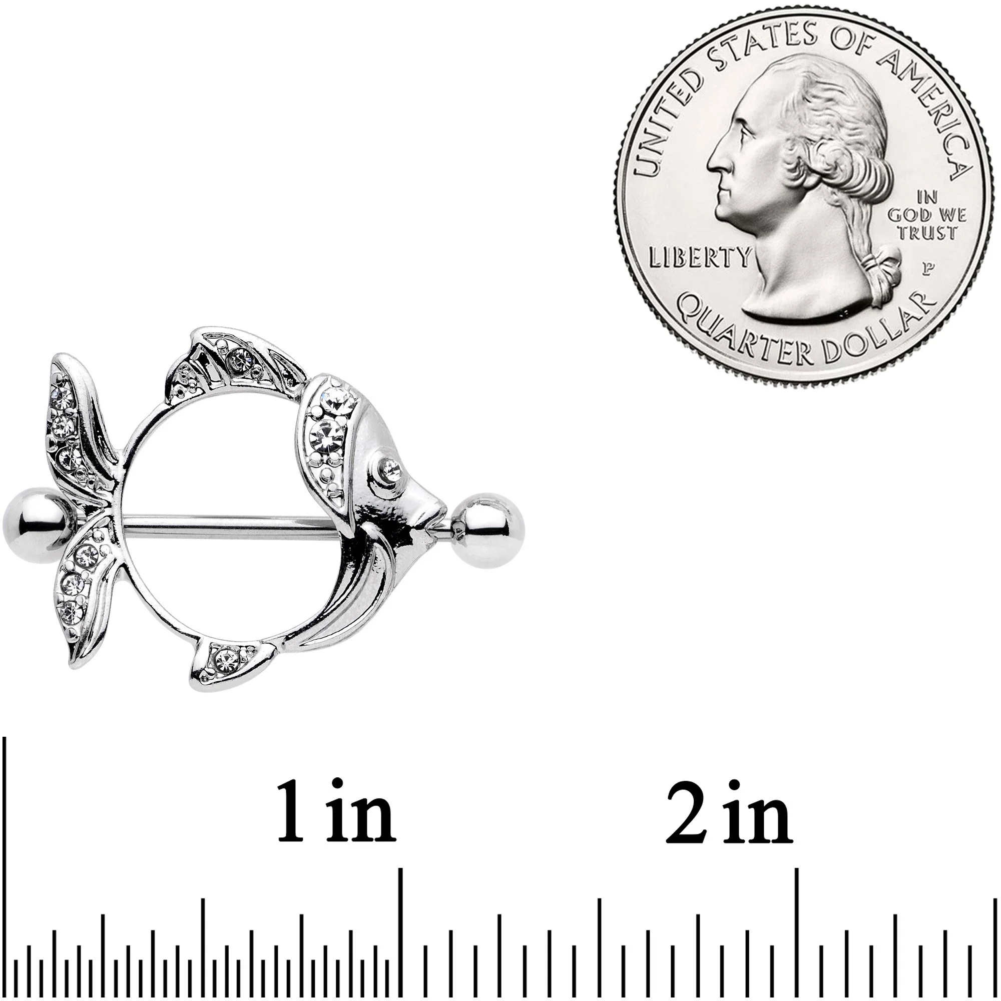 14G 9/16 Angelic Angelfish Nipple Shield Set - Image 4