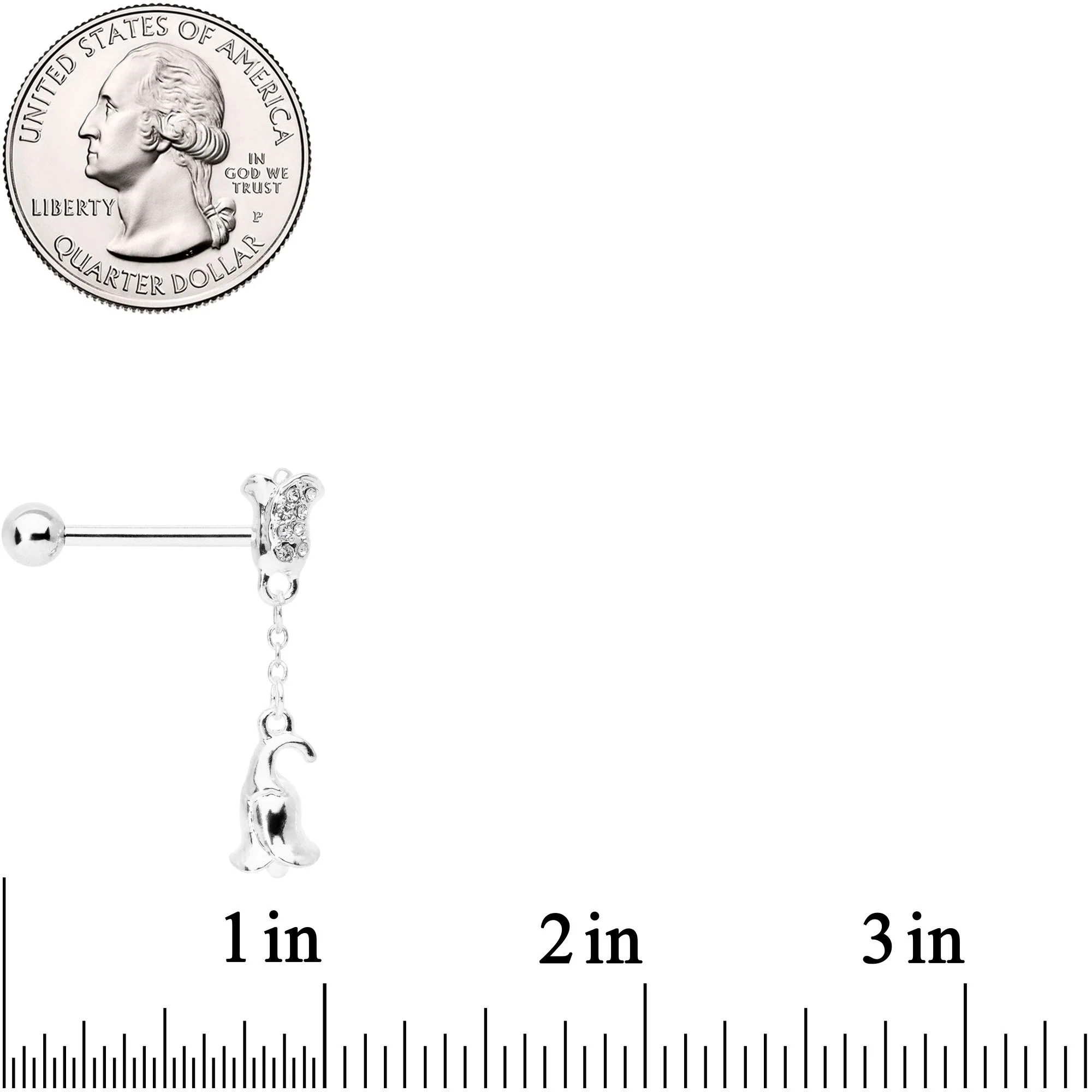 14G 9/16 Flowers Barbell Nipple Ring Set of 4 - Image 4