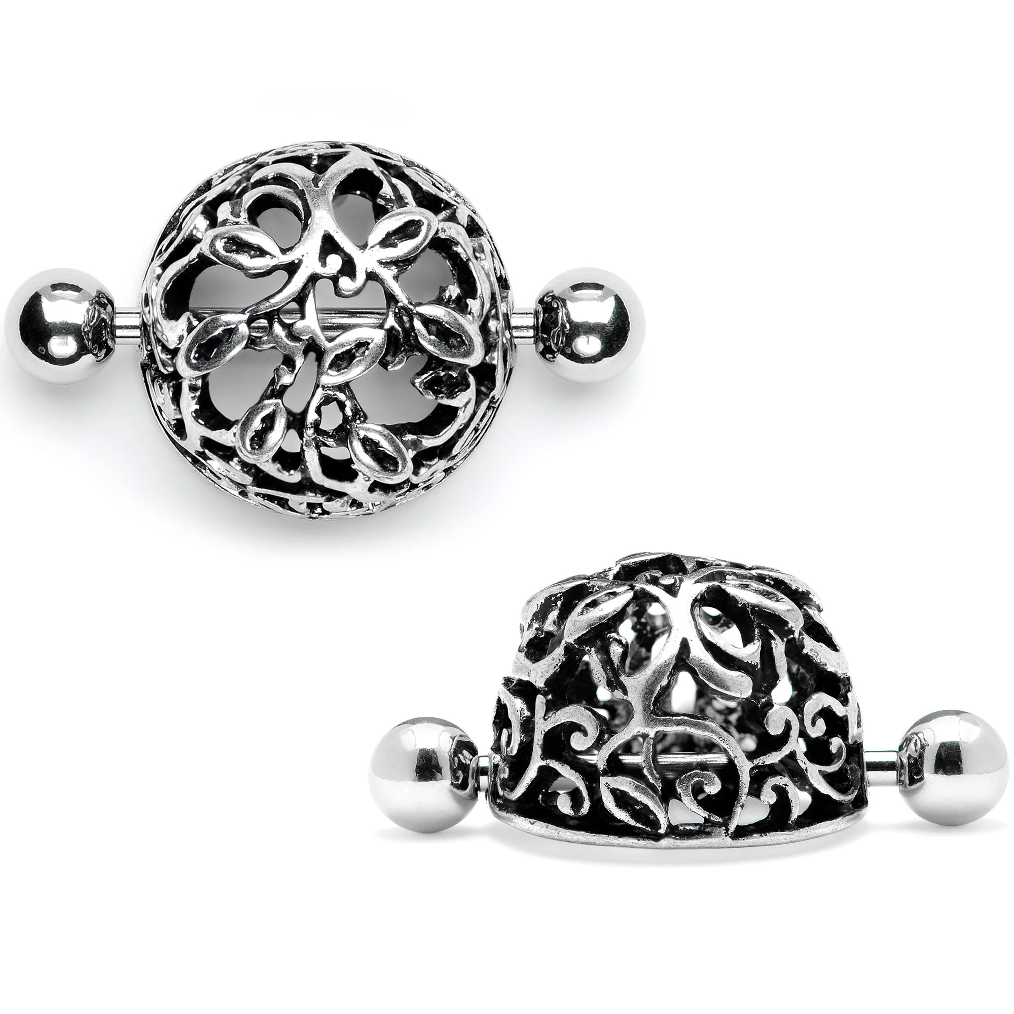 14G 9/16 Framework Twining Vines Nipple Shield Set