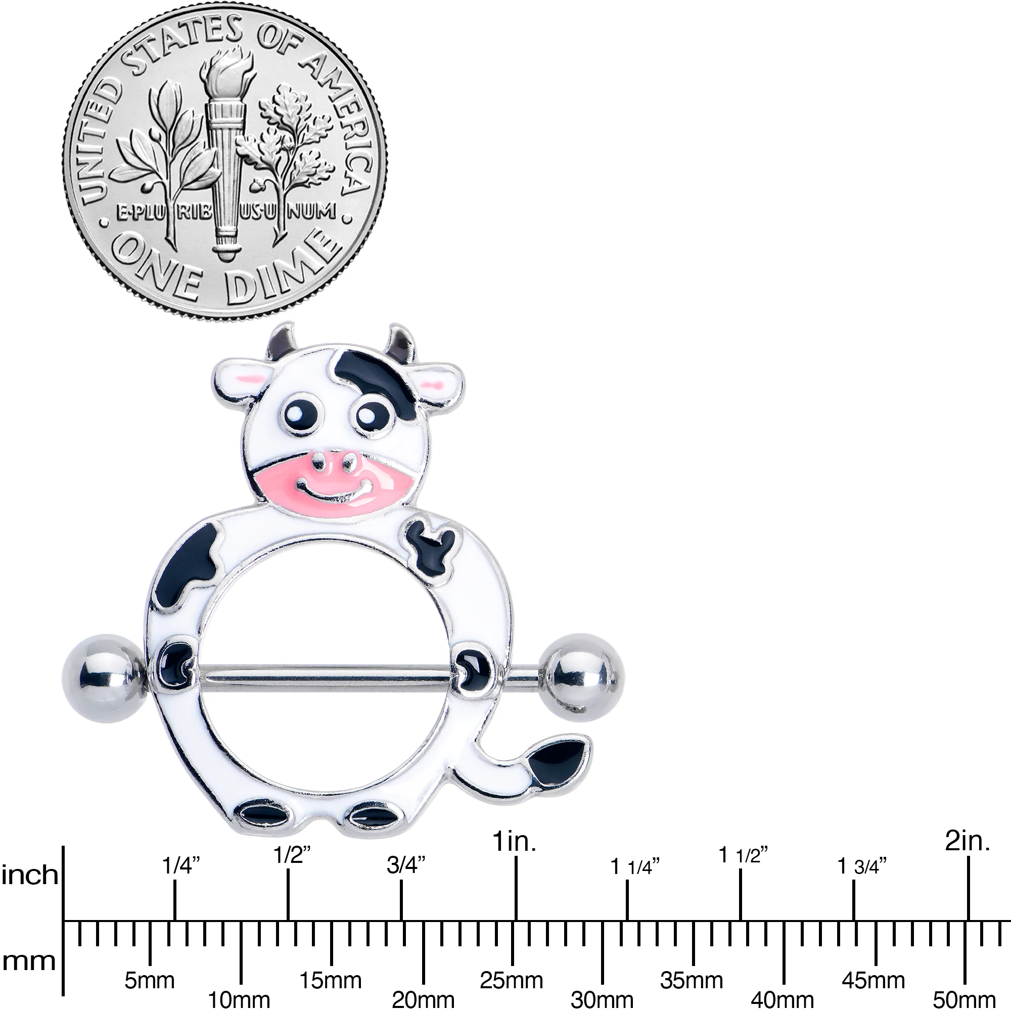 14G 9/16 Moo Cow Nipple Shield Set - Image 6