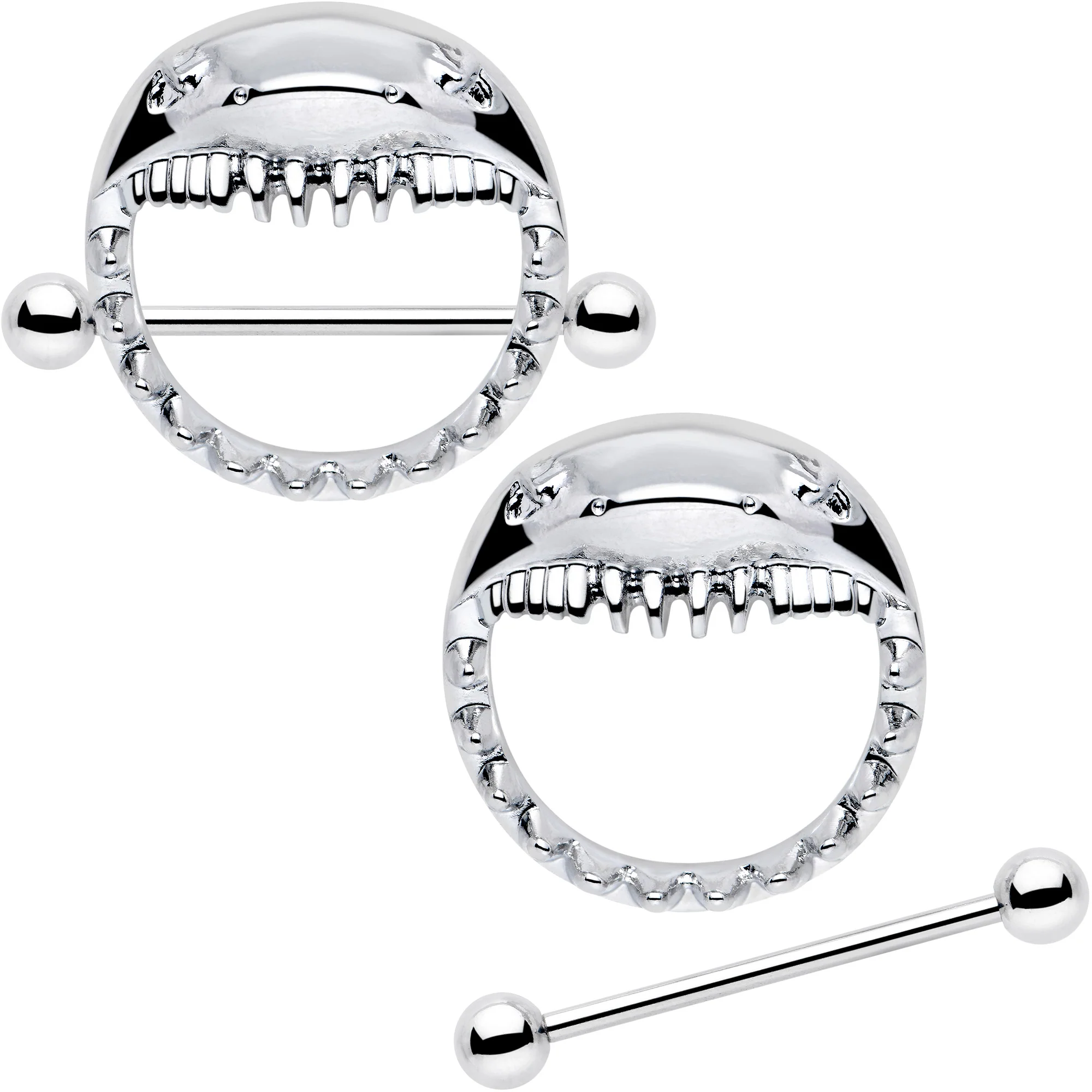 14G 9/16 Shark Bite Nipple Shield Set - Image 2