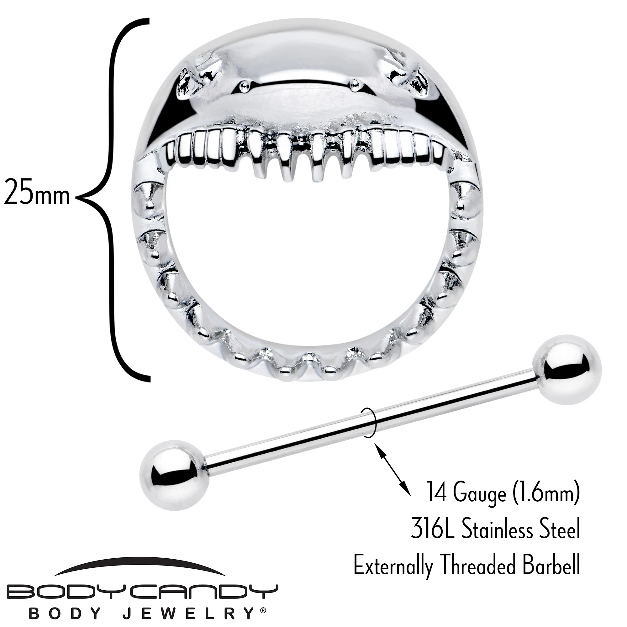 14G 9/16 Shark Bite Nipple Shield Set - Image 3