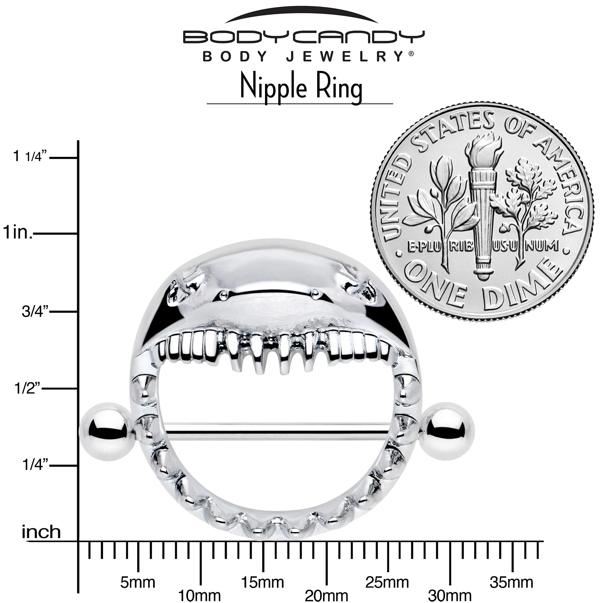 14G 9/16 Shark Bite Nipple Shield Set - Image 5