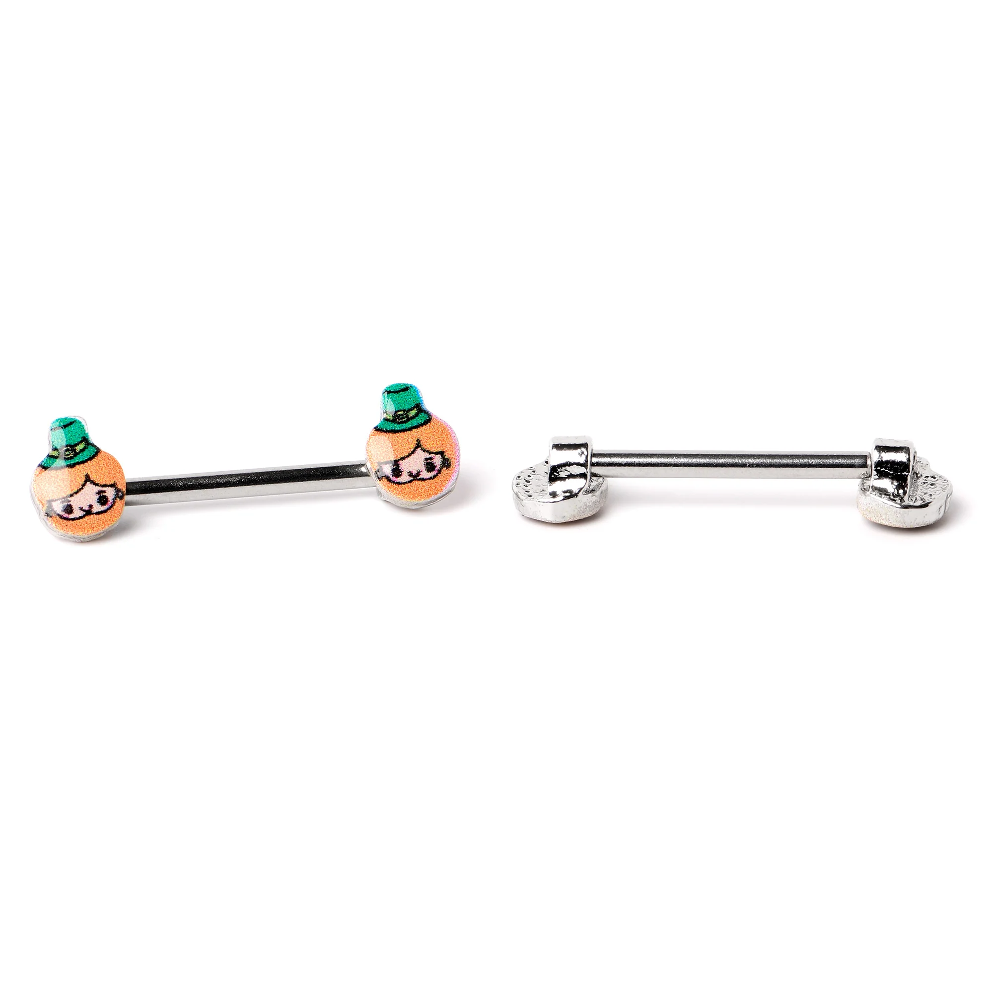 14G 9/16 Sweet Happy Leprechaun St Patricks Day Nipple Ring Set - Image 5