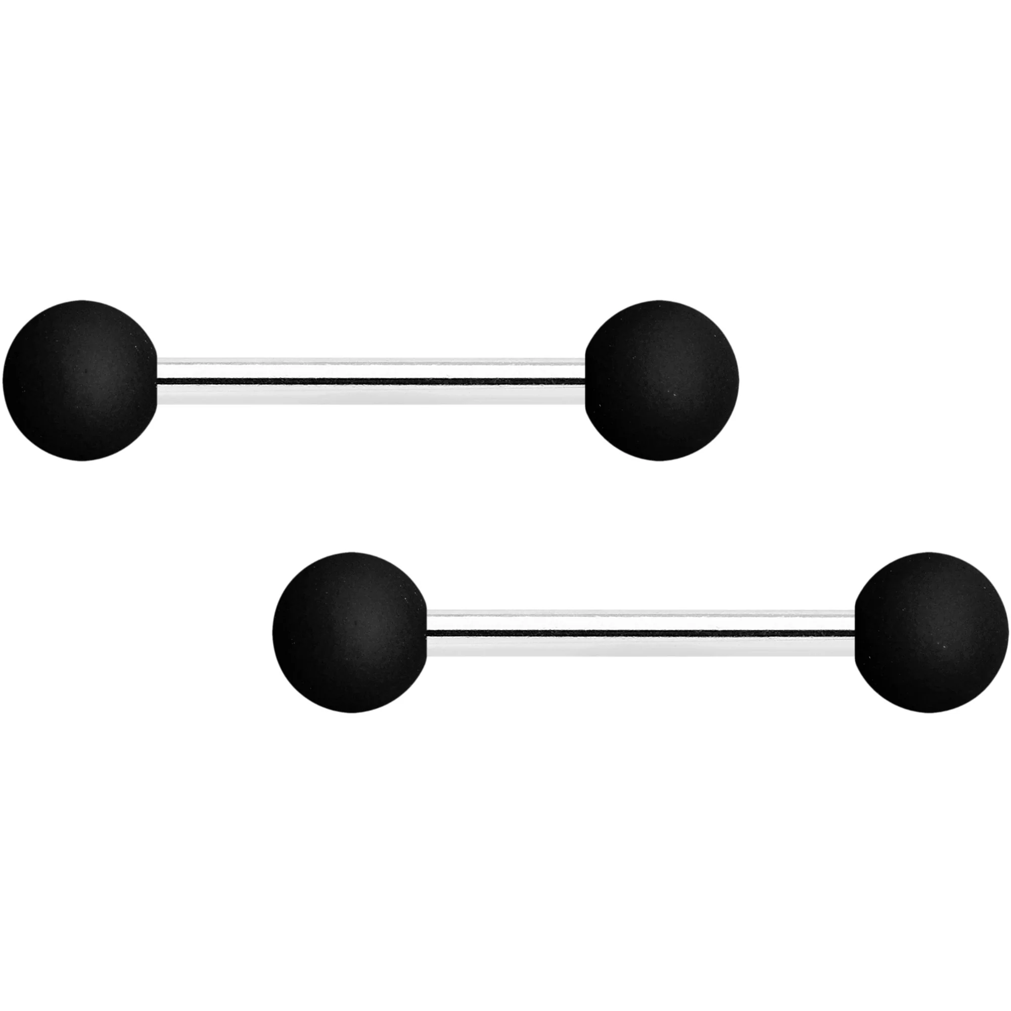 14G 9/16 Teal Black Matte Barbell Nipple Ring Set of 4 - Image 2