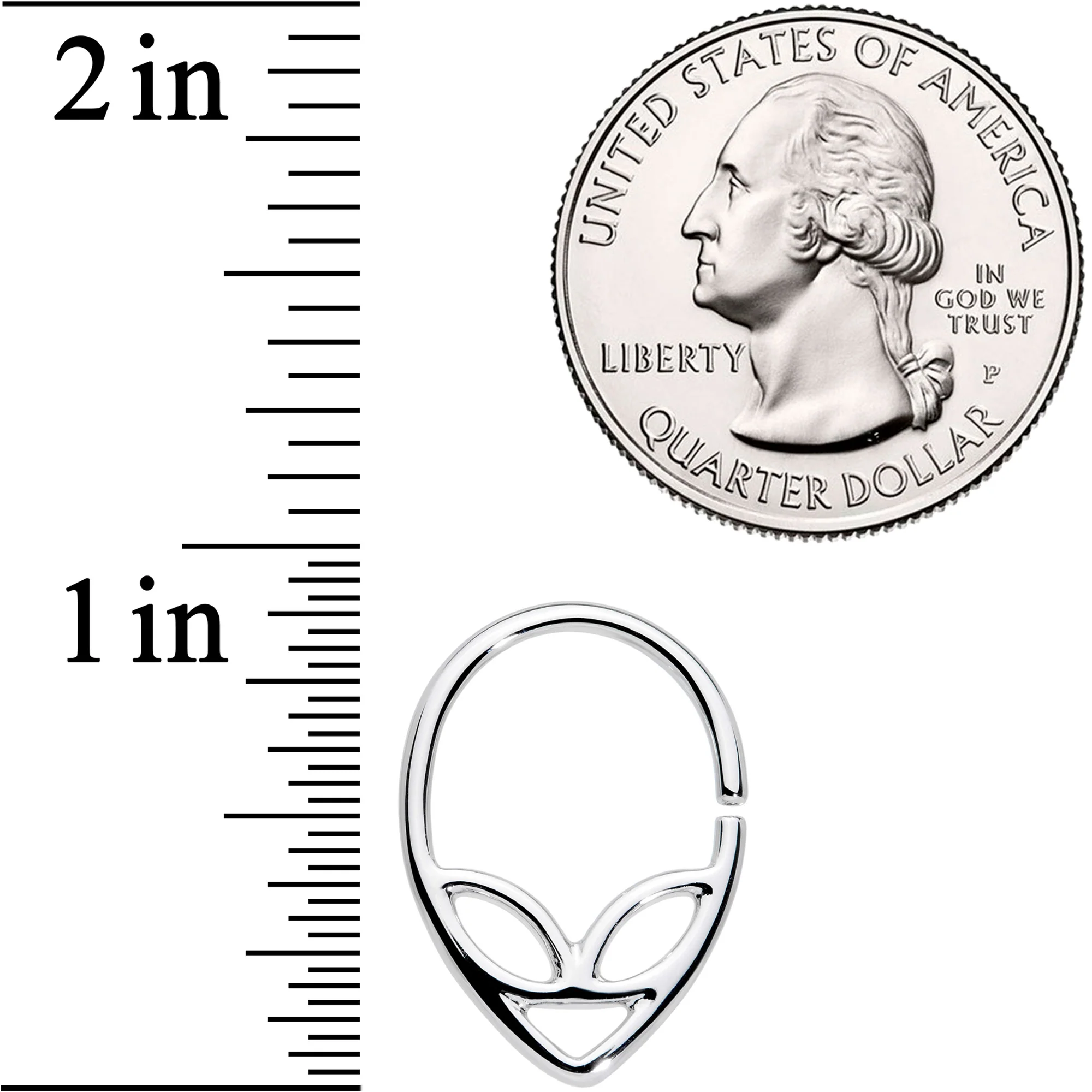 14G 9/16  UFO Alien Nipple Ring Set - Image 2
