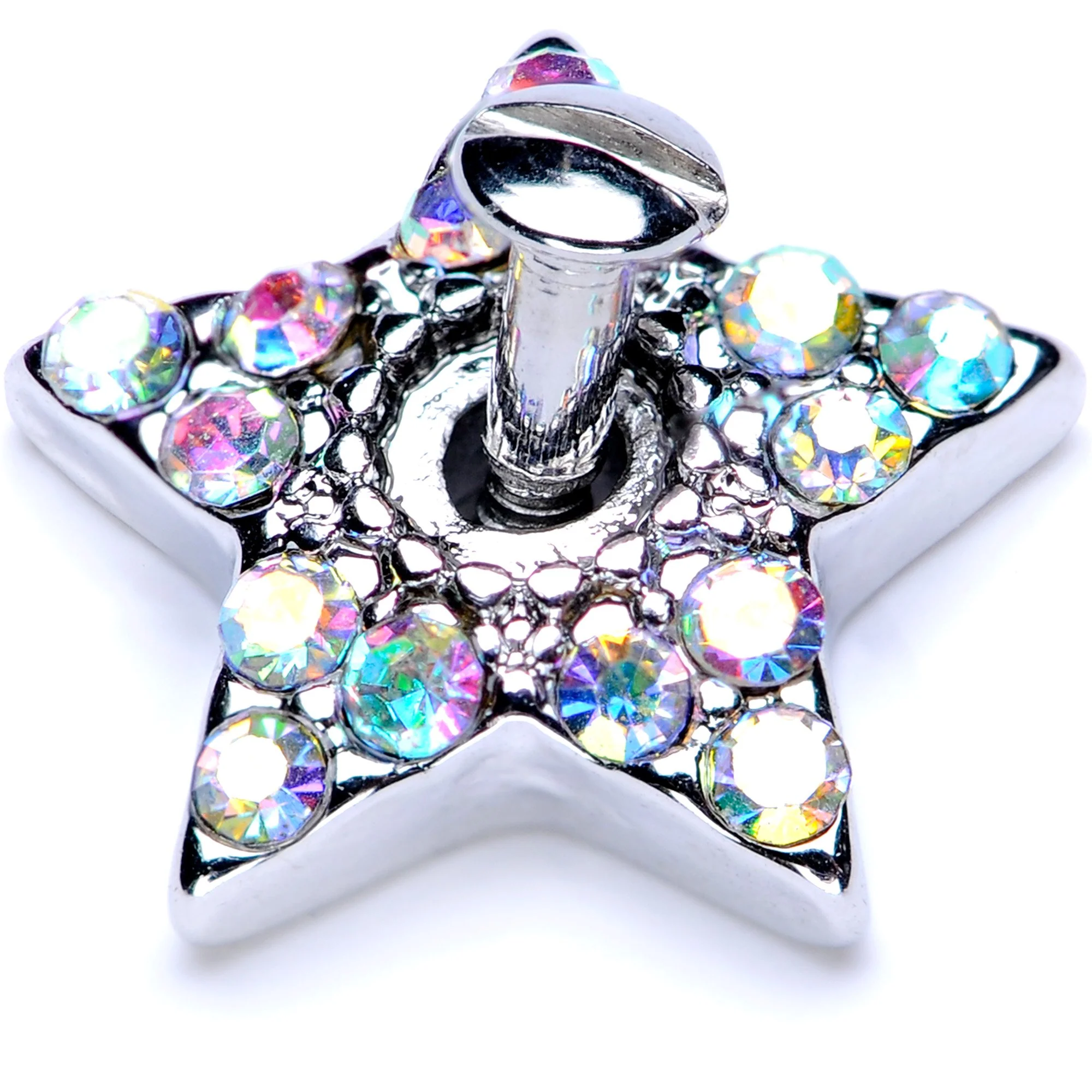 14G Aurora Gem 10mm Five Point Star Dermal Top - Image 3