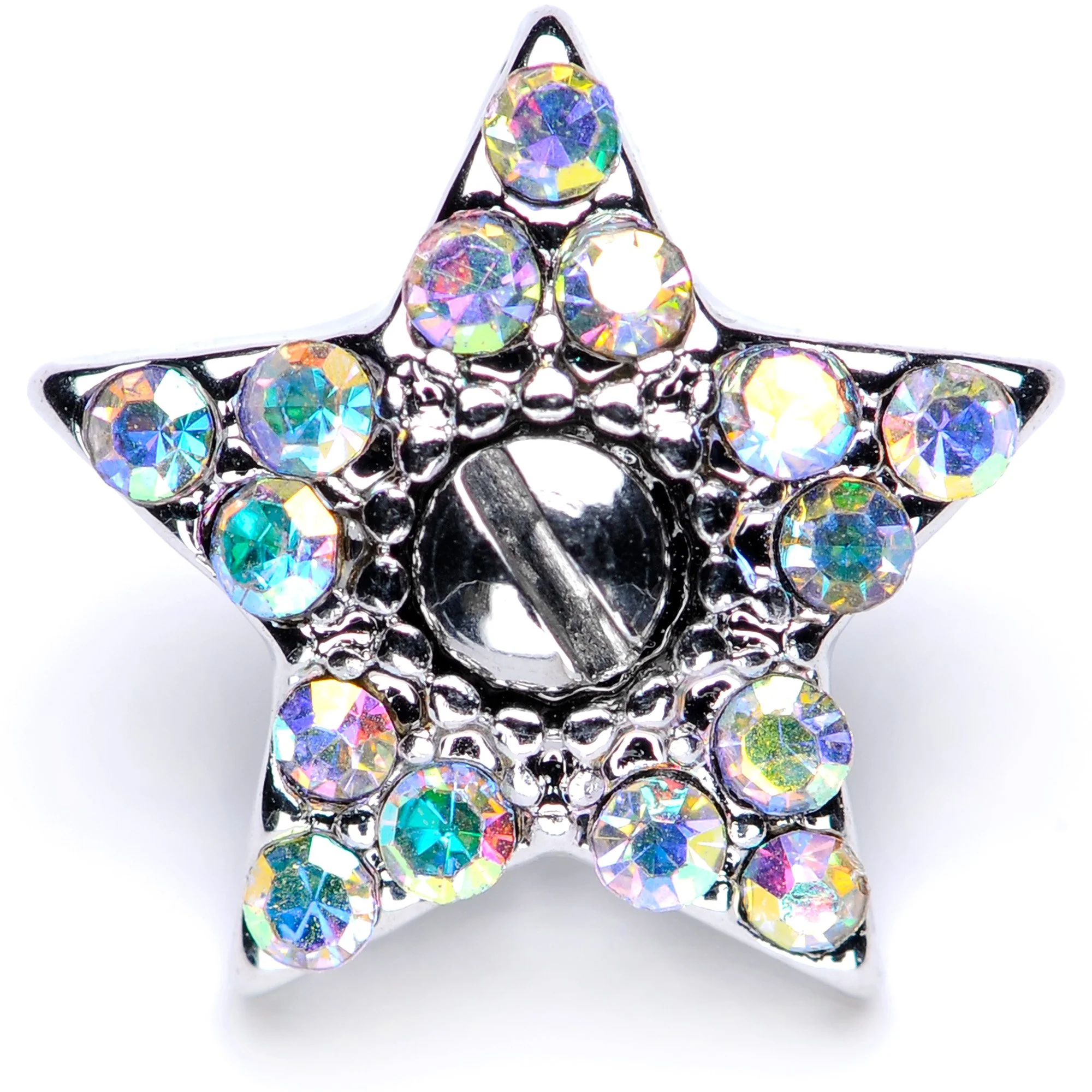 14G Aurora Gem 10mm Five Point Star Dermal Top - Image 4
