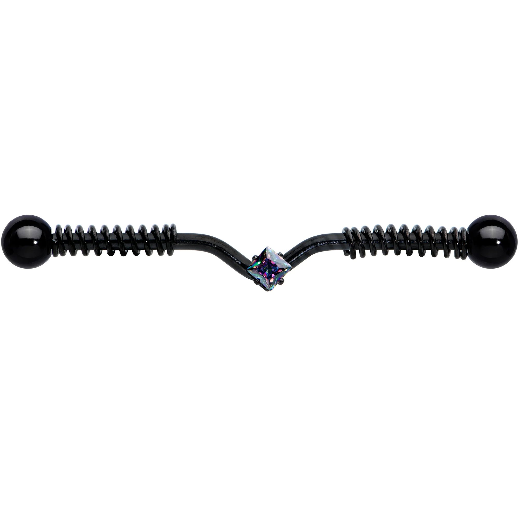14G Black Gem Black Vee Spring Coil Project Bar 38mm - Image 2