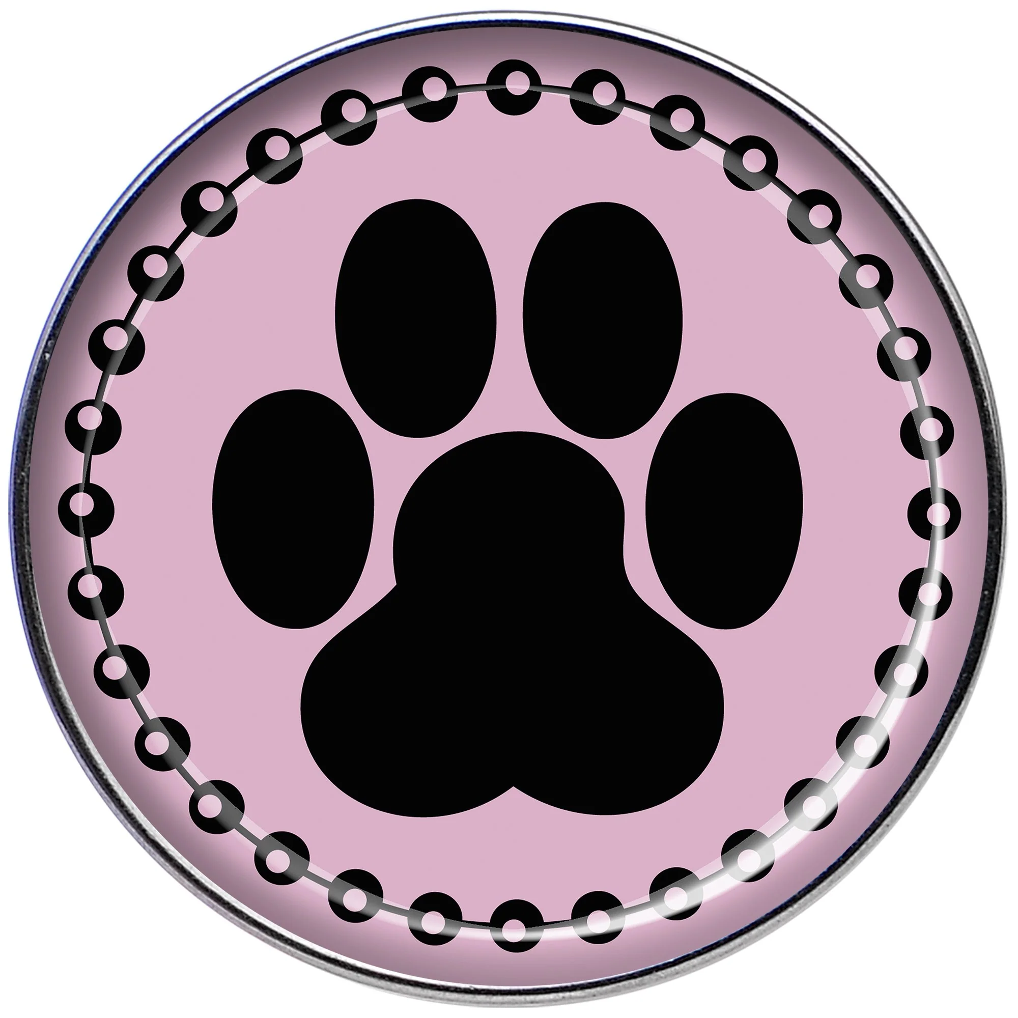 16G Black on Pink Paw Print Tragus Cartilage Earring - Image 2
