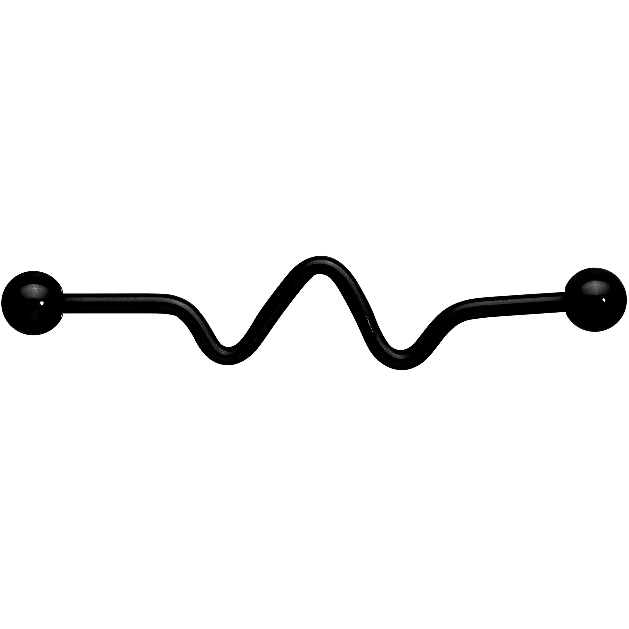 14G Black Pulse Wave Project Bar 38mm - Image 2