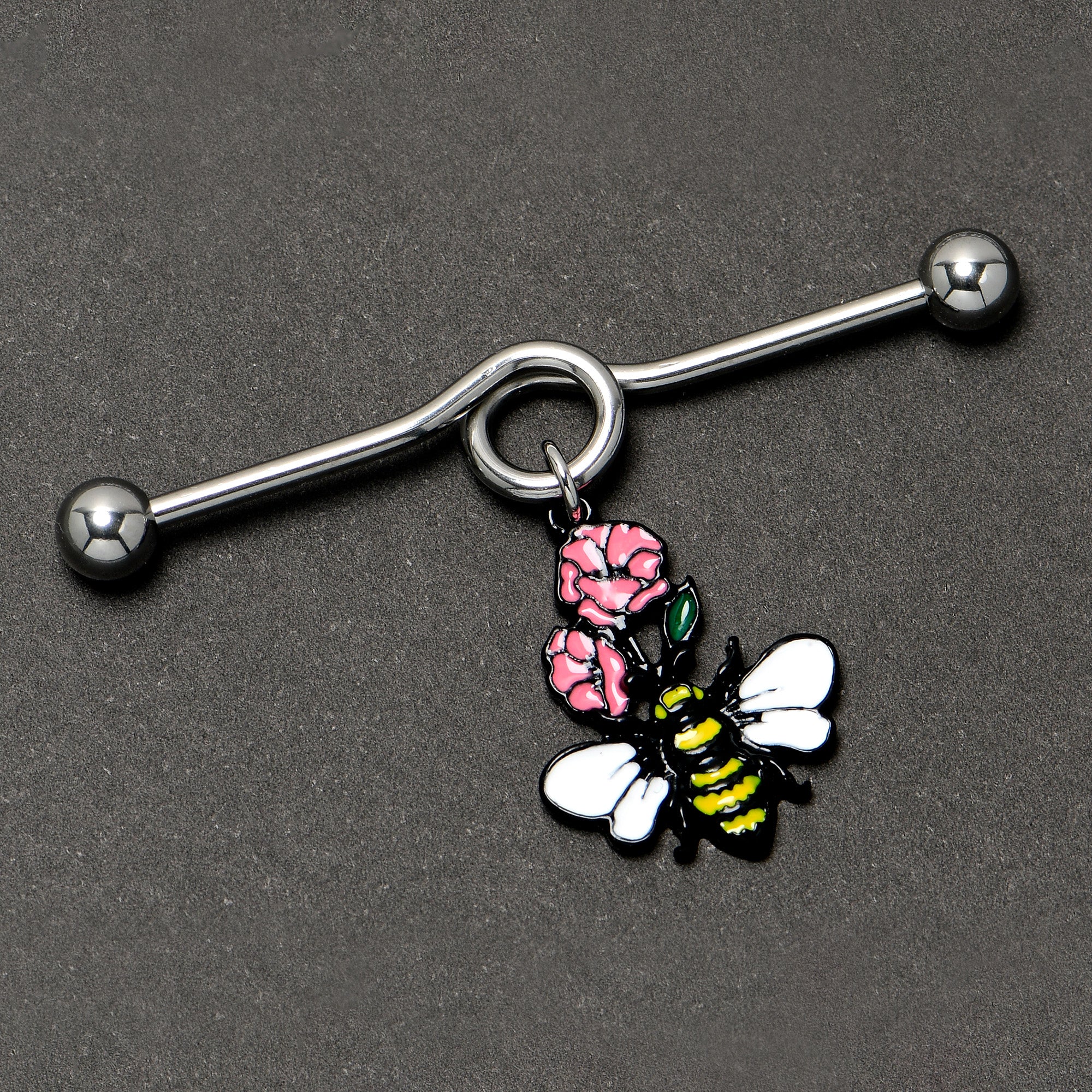 14G Busy Bee Flowers Dangle Project Bar 38mm - Image 5