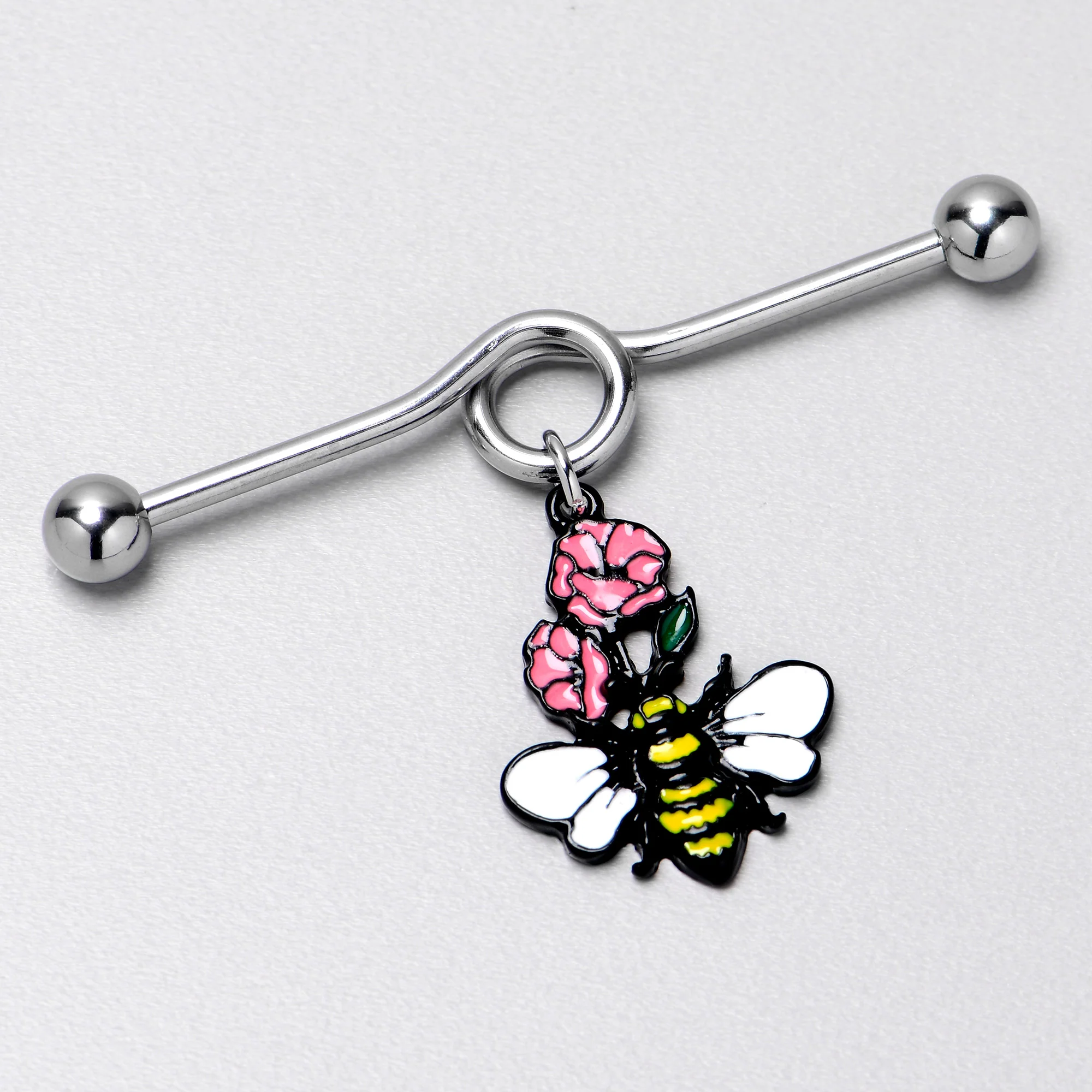 14G Busy Bee Flowers Dangle Project Bar 38mm - Image 6