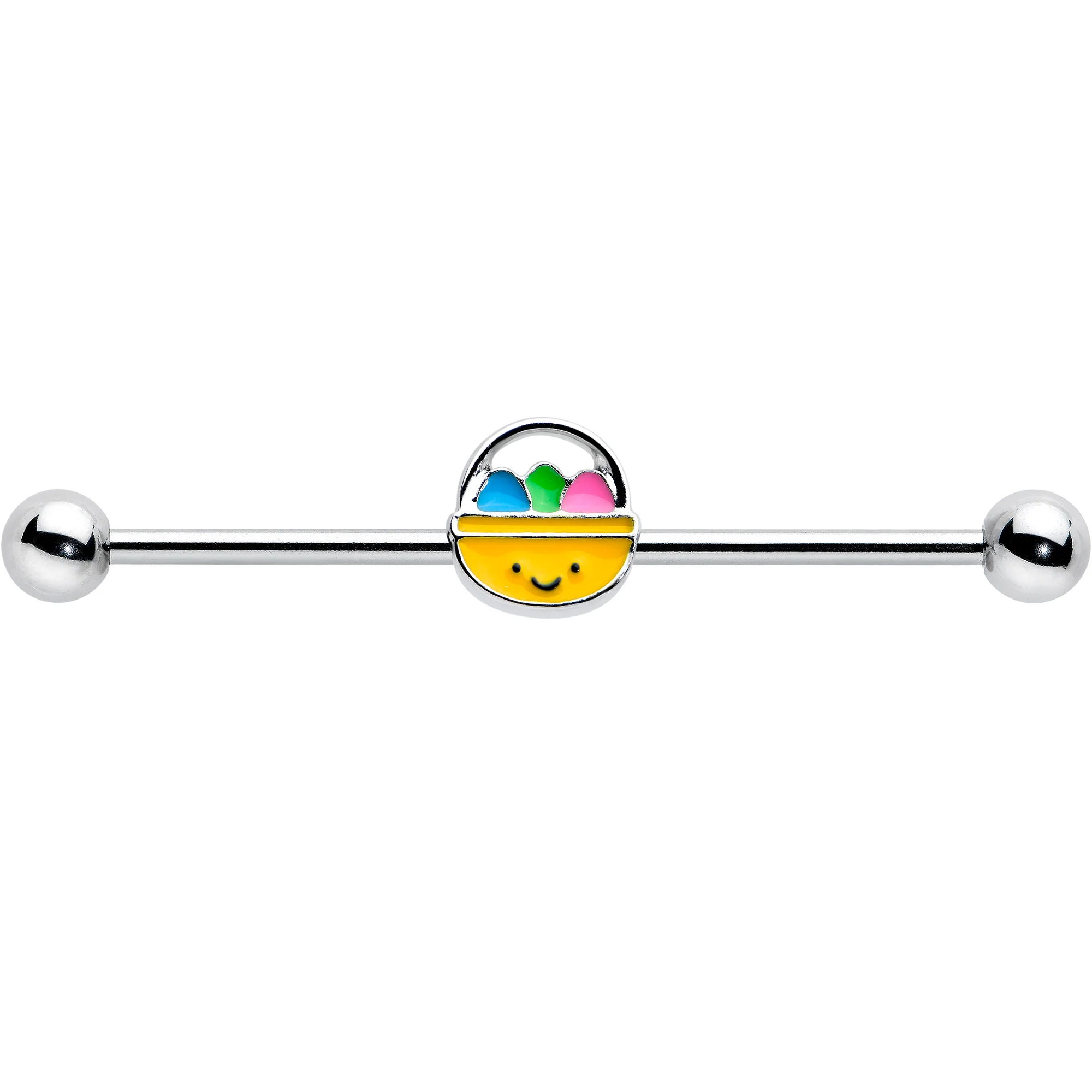 14G Celebration Easter Basket Industrial Barbell 38mm - Image 2