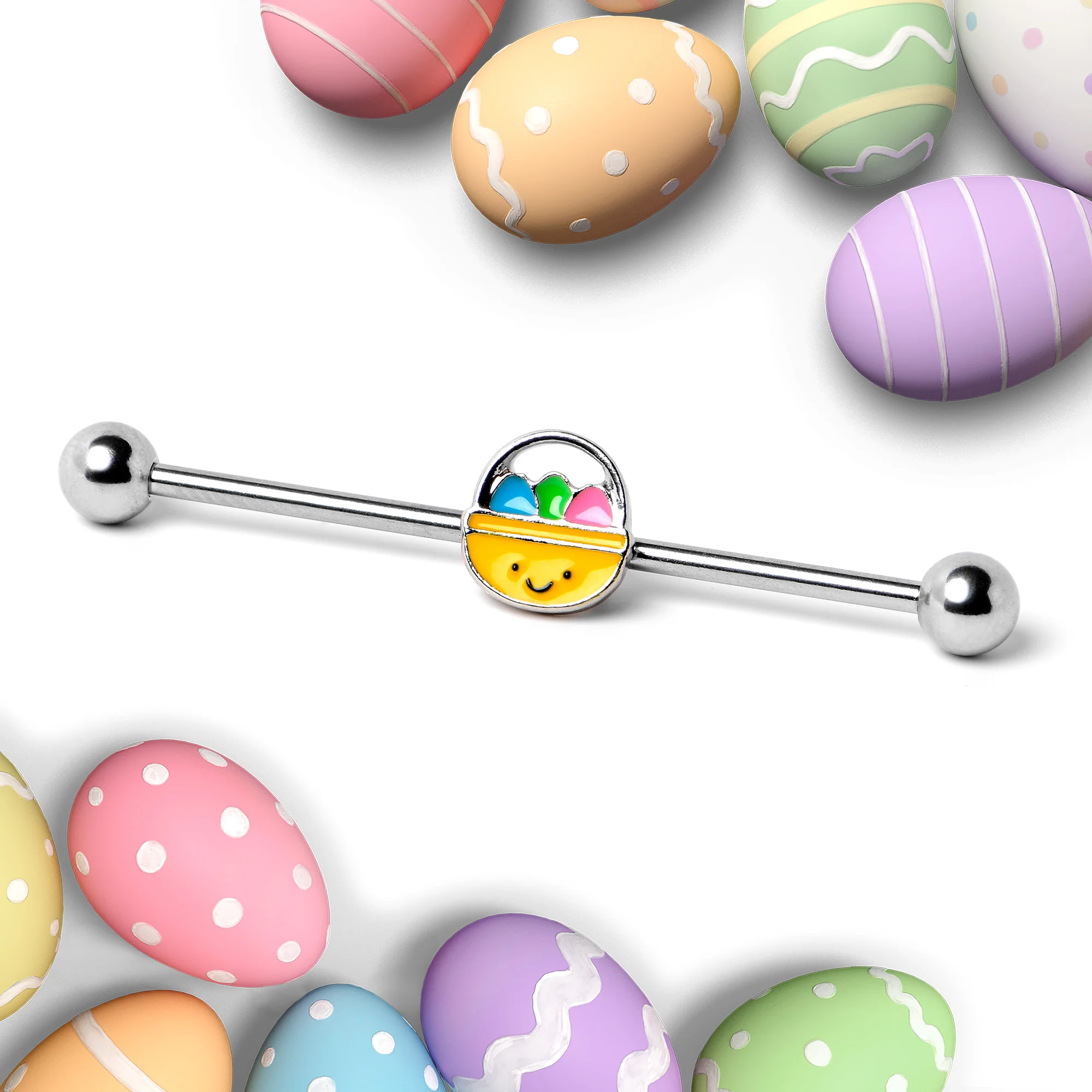 14G Celebration Easter Basket Industrial Barbell 38mm - Image 4