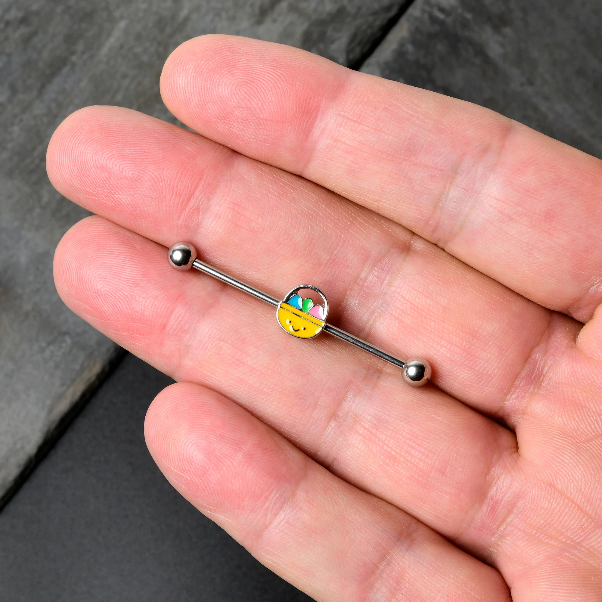 14G Celebration Easter Basket Industrial Barbell 38mm - Image 6