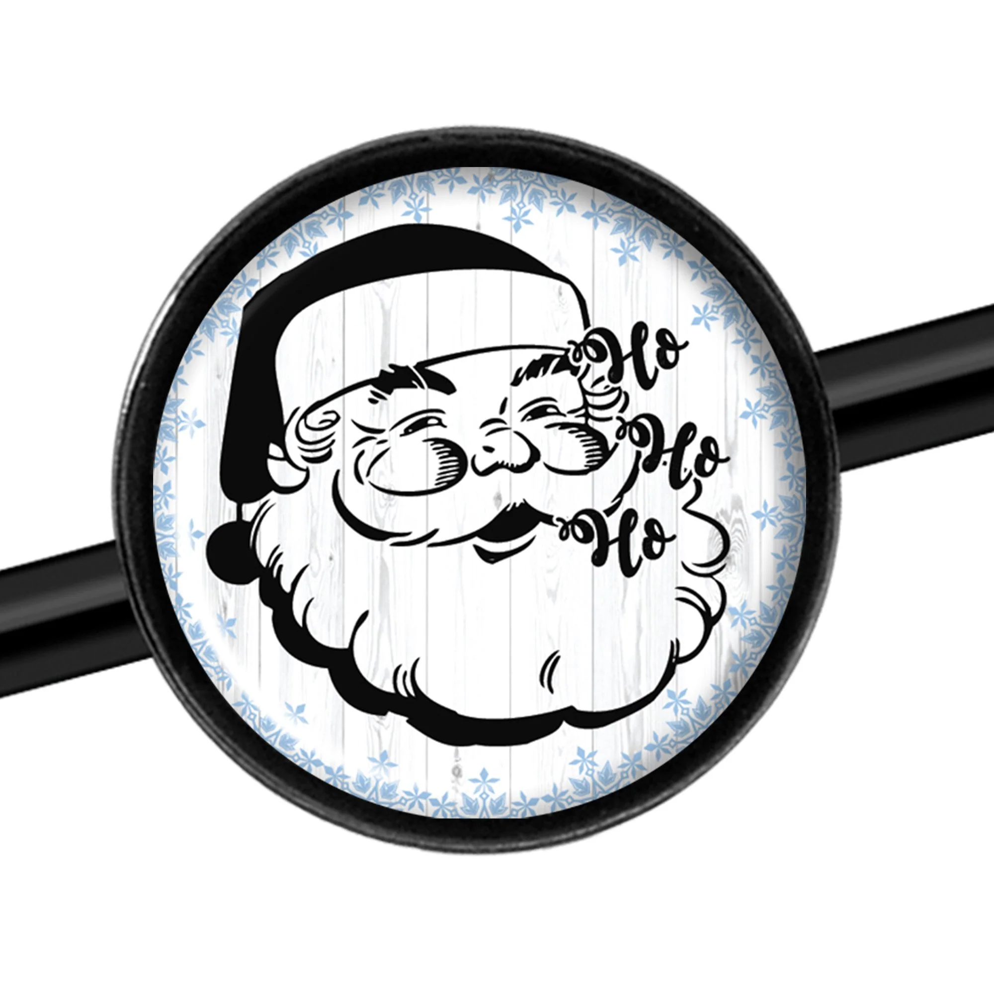 14G Christmas Retro Santa Ho Ho Ho Black Industrial Barbell 37mm - Image 2