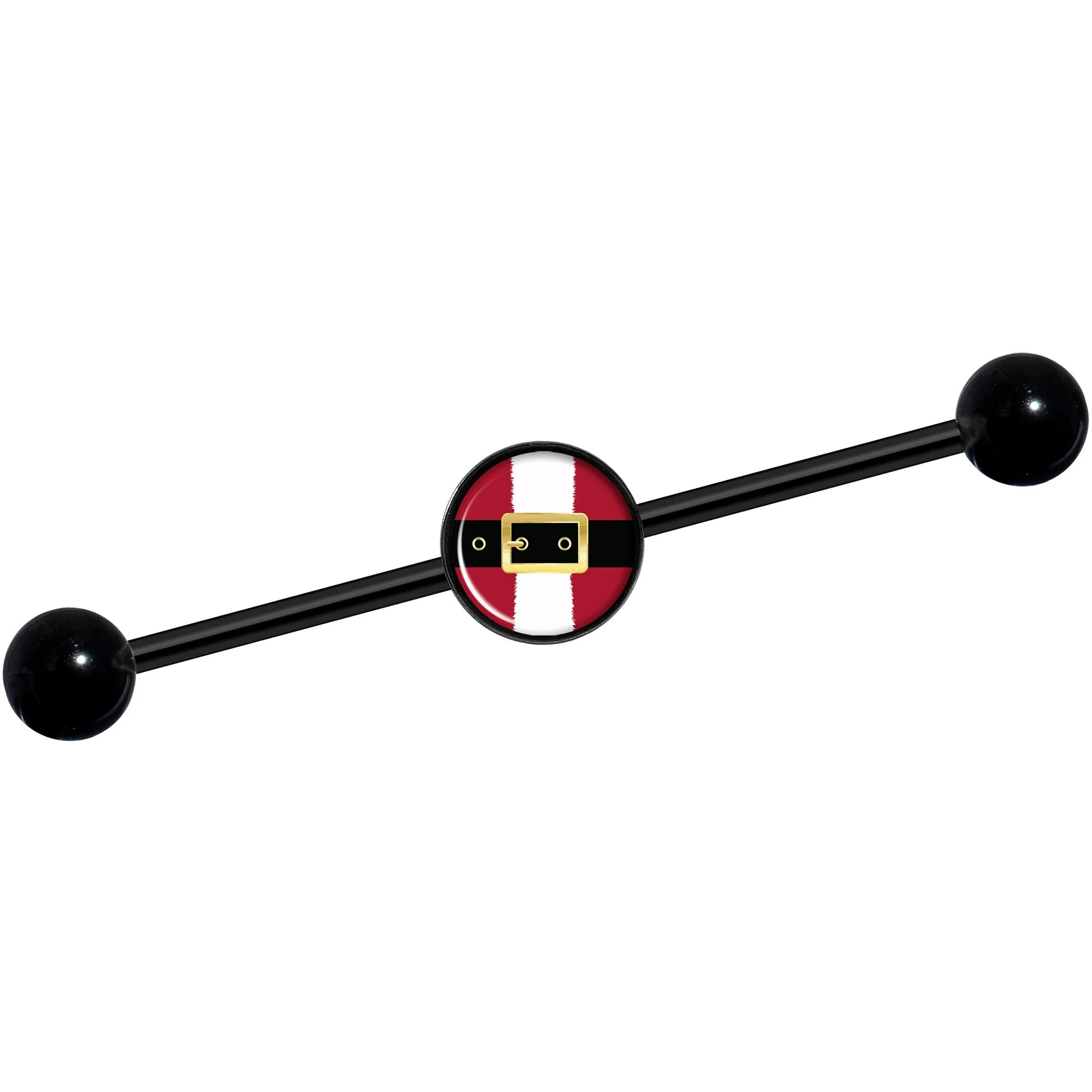 14G Christmas Santa Suit Black Industrial Barbell 37mm - Image 4