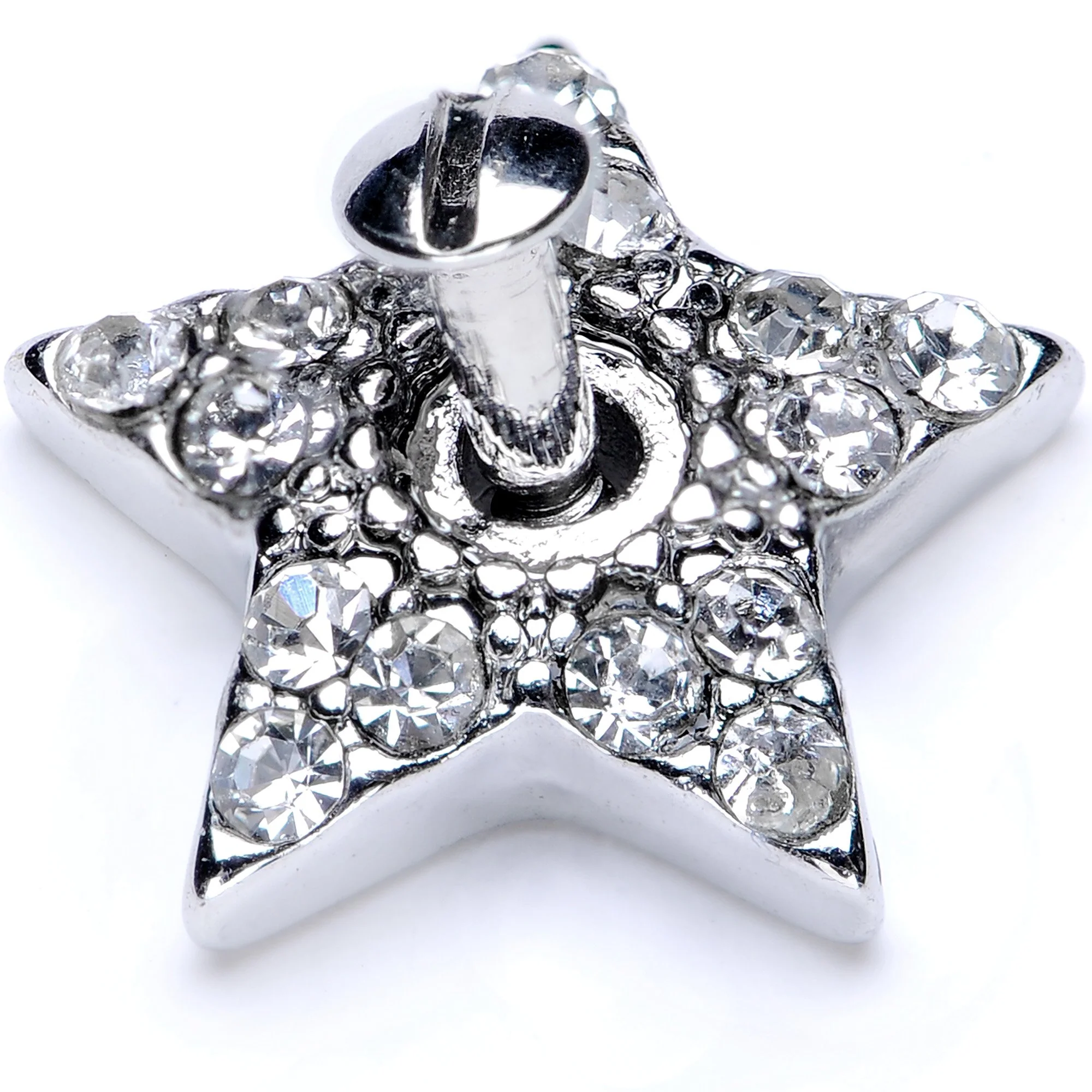 14G Clear Gem 10mm Five Point Star Dermal Top - Image 3