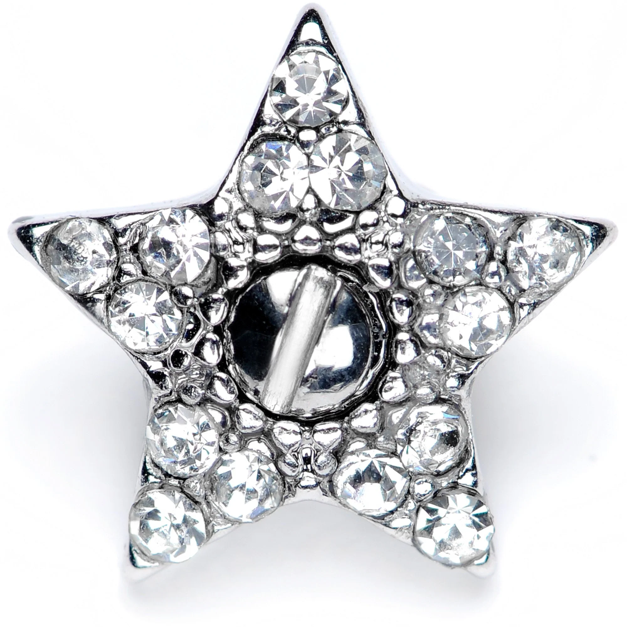 14G Clear Gem 10mm Five Point Star Dermal Top - Image 4
