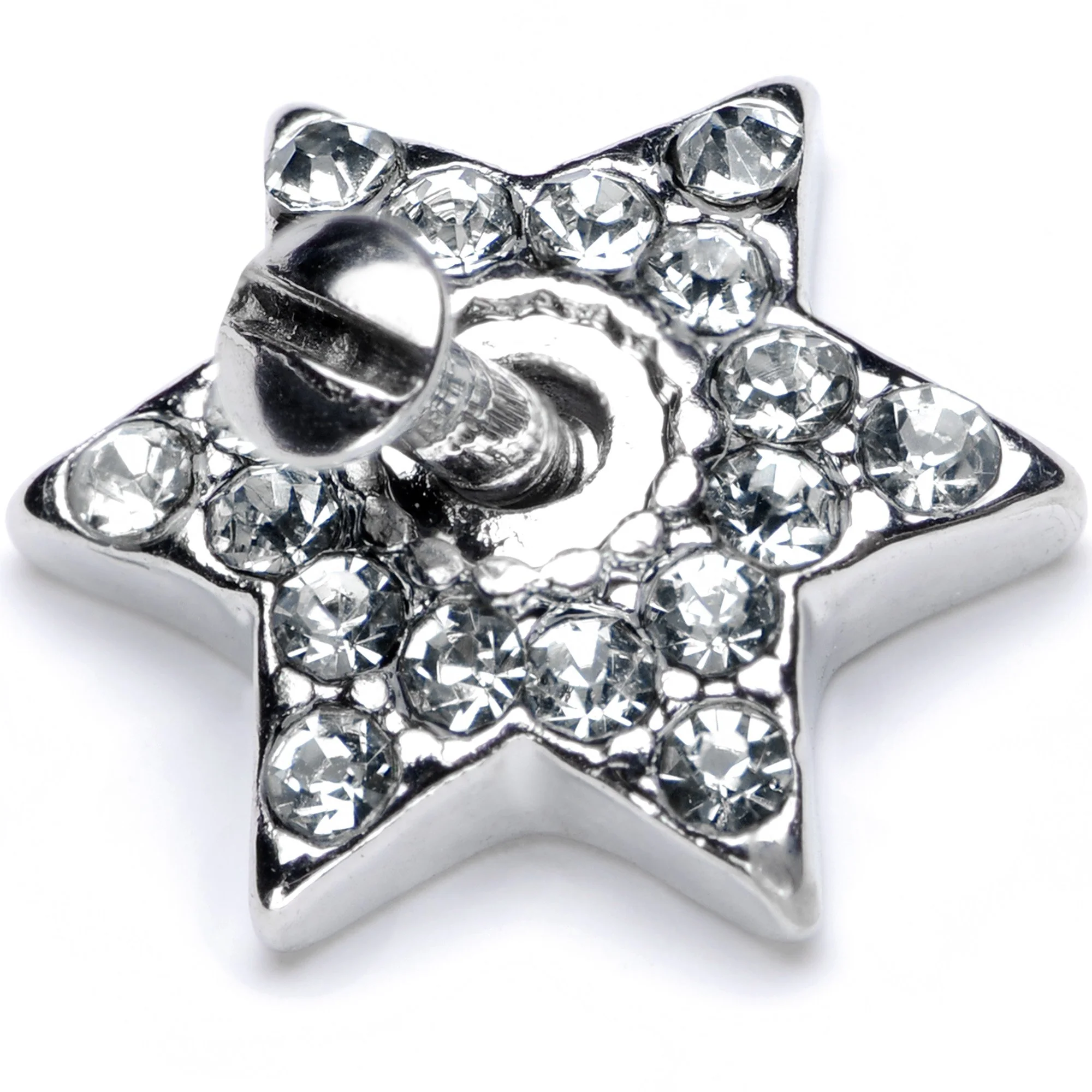 14G Clear Gem 10mm Six Point Star Dermal Top - Image 3