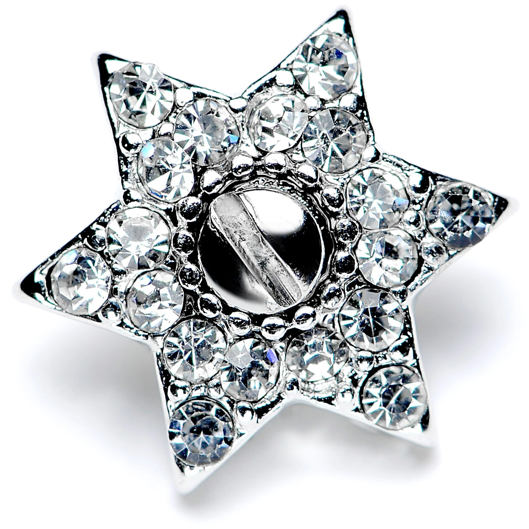 14G Clear Gem 10mm Six Point Star Dermal Top - Image 4