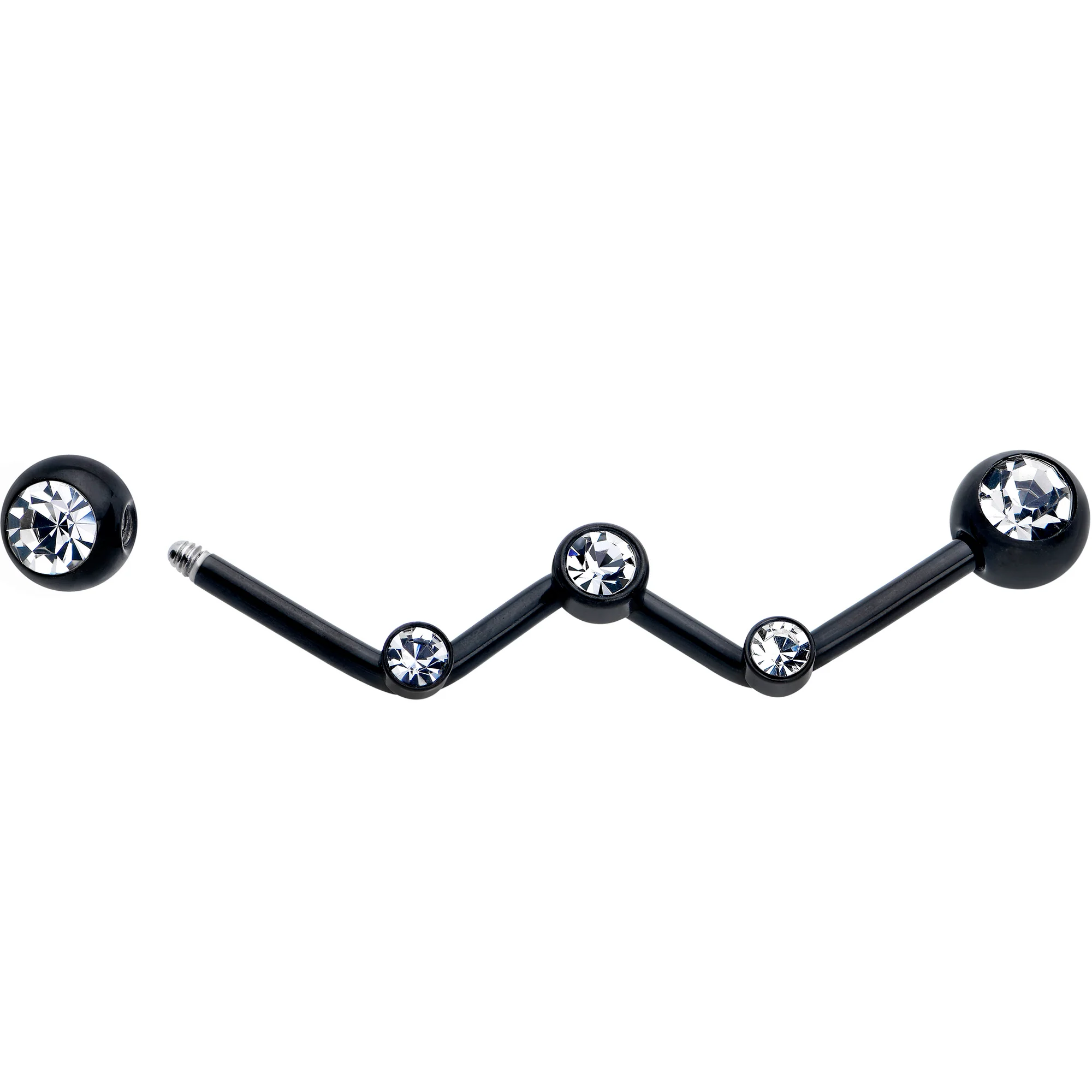 14G Clear Gem Black Constellation Style Project Bar 32mm - Image 2