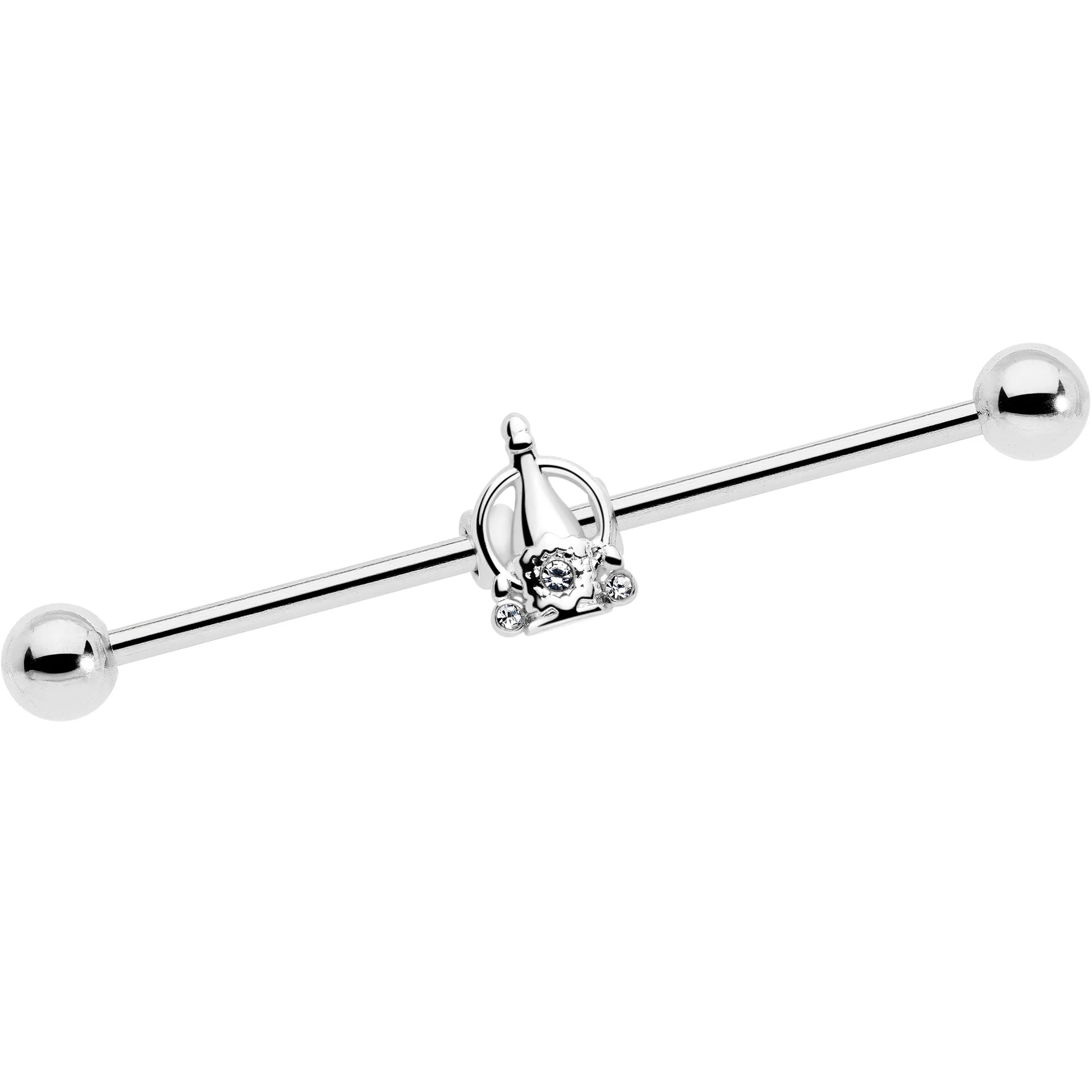 14G Clear Gem Champagne Dreams Industrial Barbell 38mm - Image 7