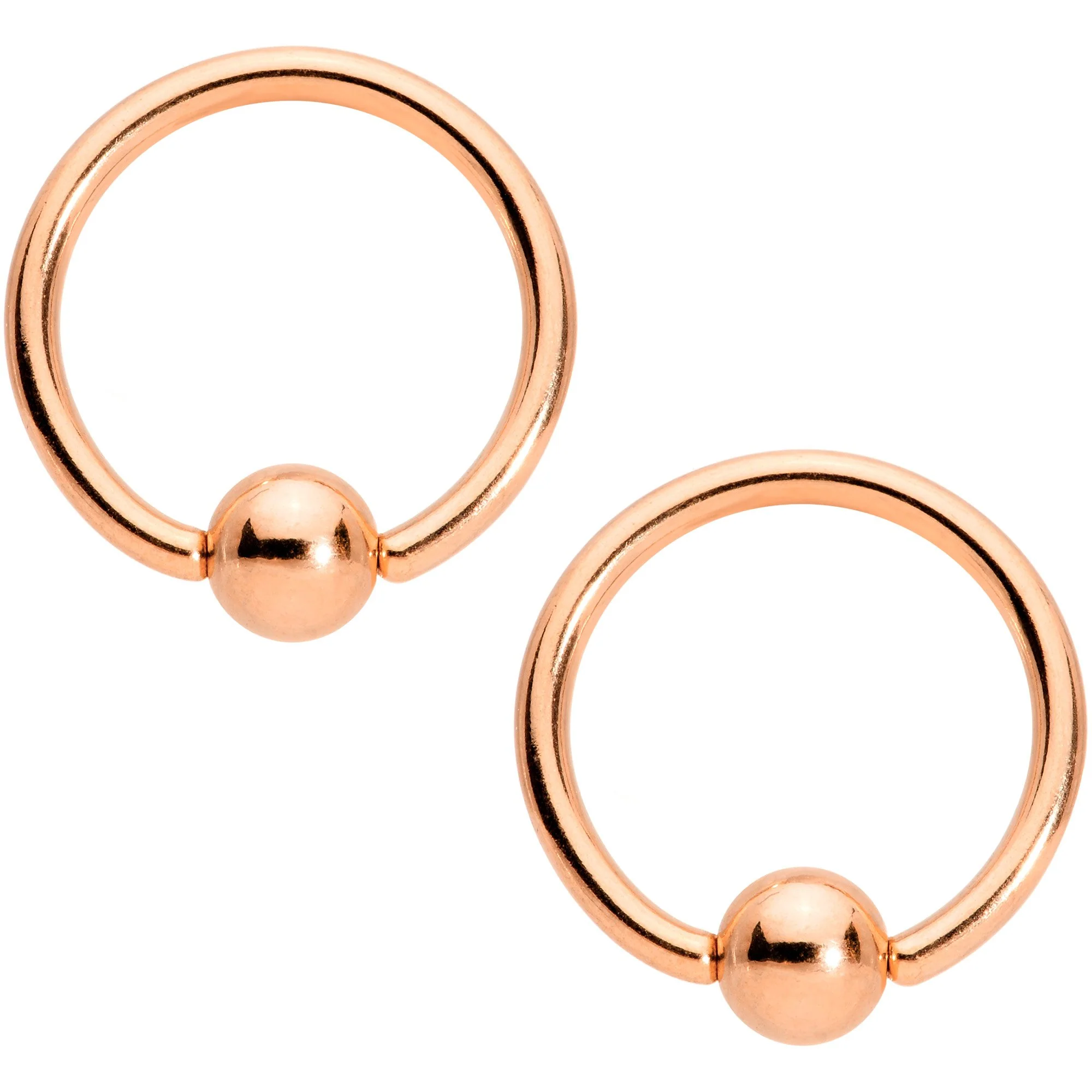 14G Clear Star CZ Gem Rose Gold Tone Captive Nipple Ring Set of 4 - Image 3