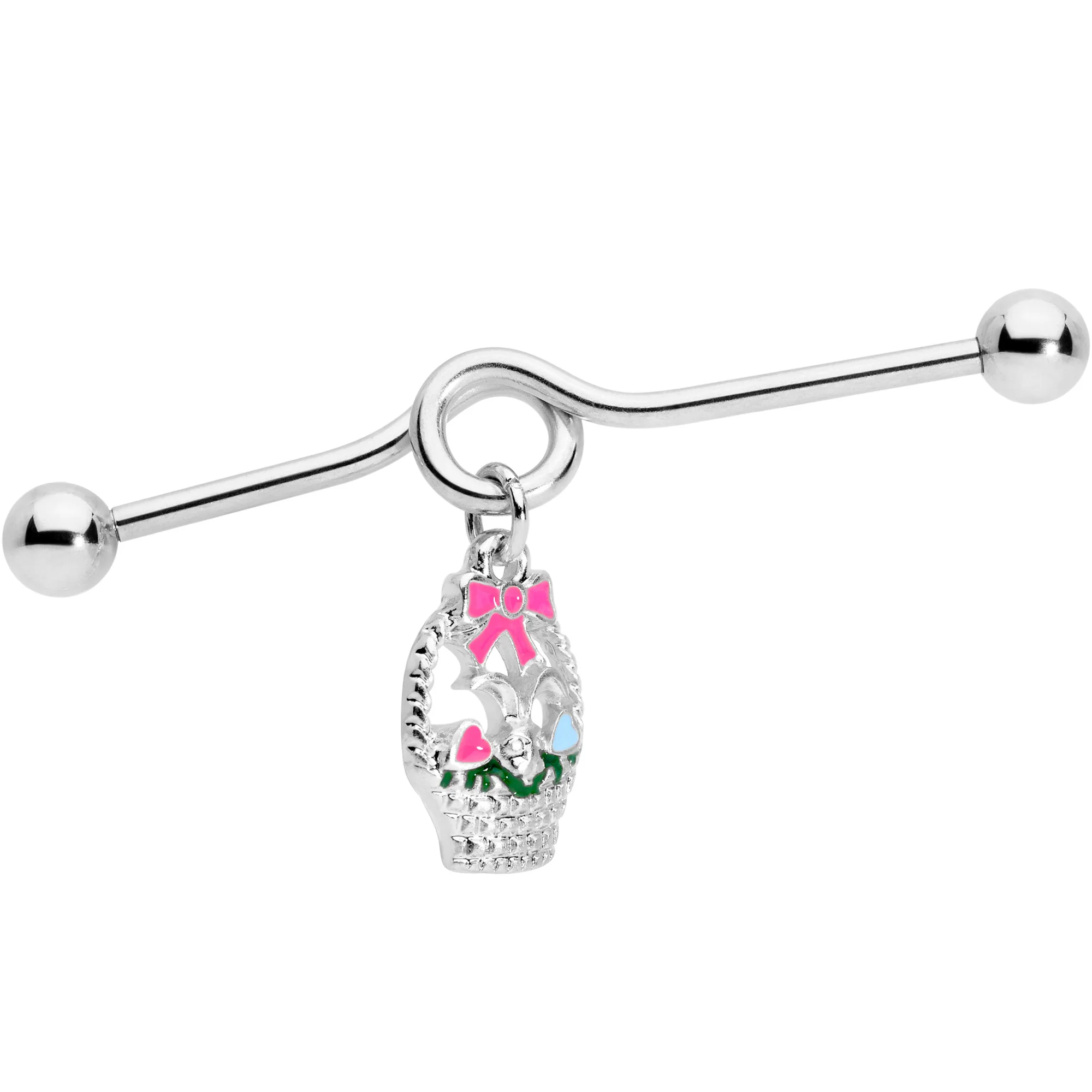 14G Easter Basket Glow in the Dark Dangle Project Bar 38mm - Image 2