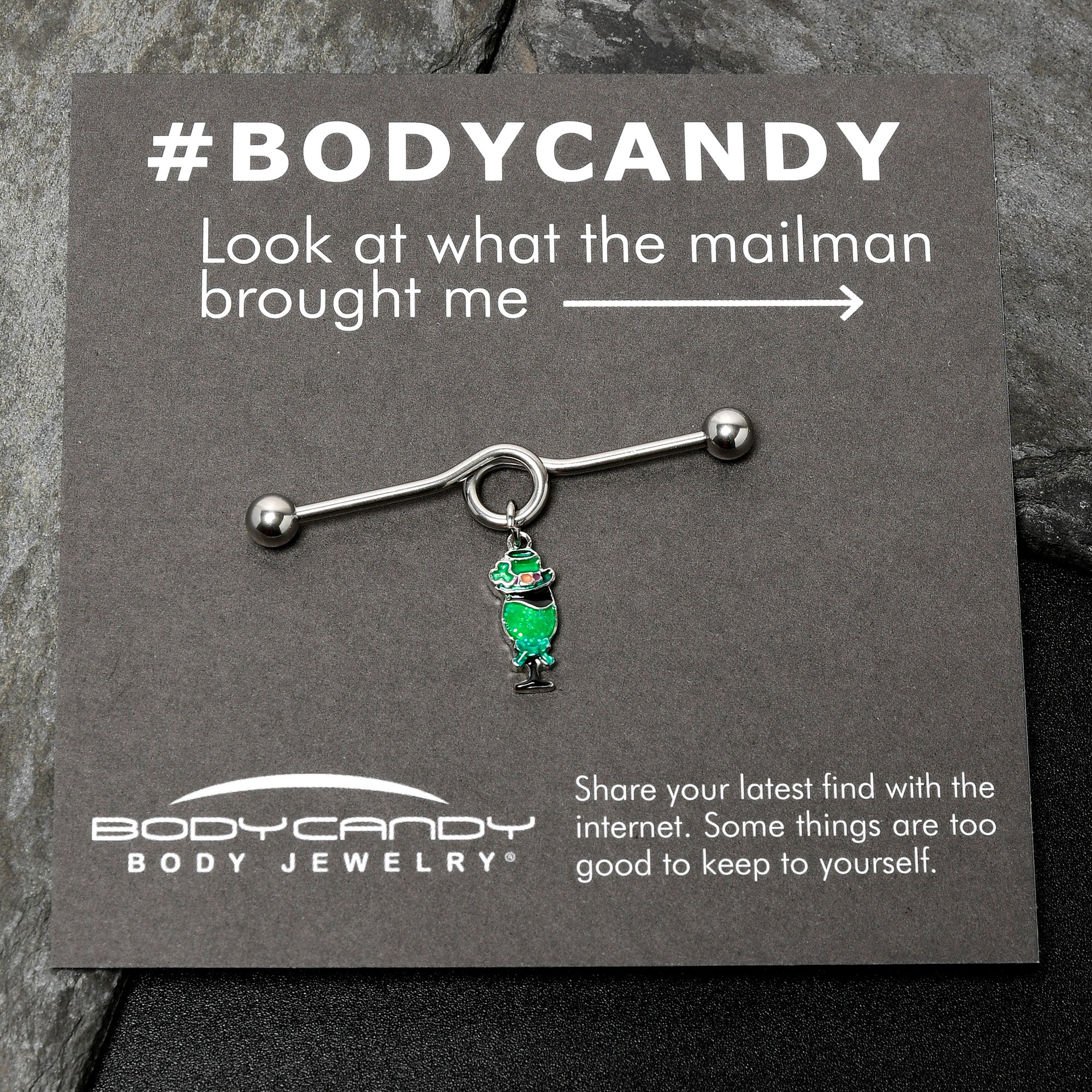 14G Fancy Leprechaun St Patricks Dangle Project Bar 38mm - Image 8