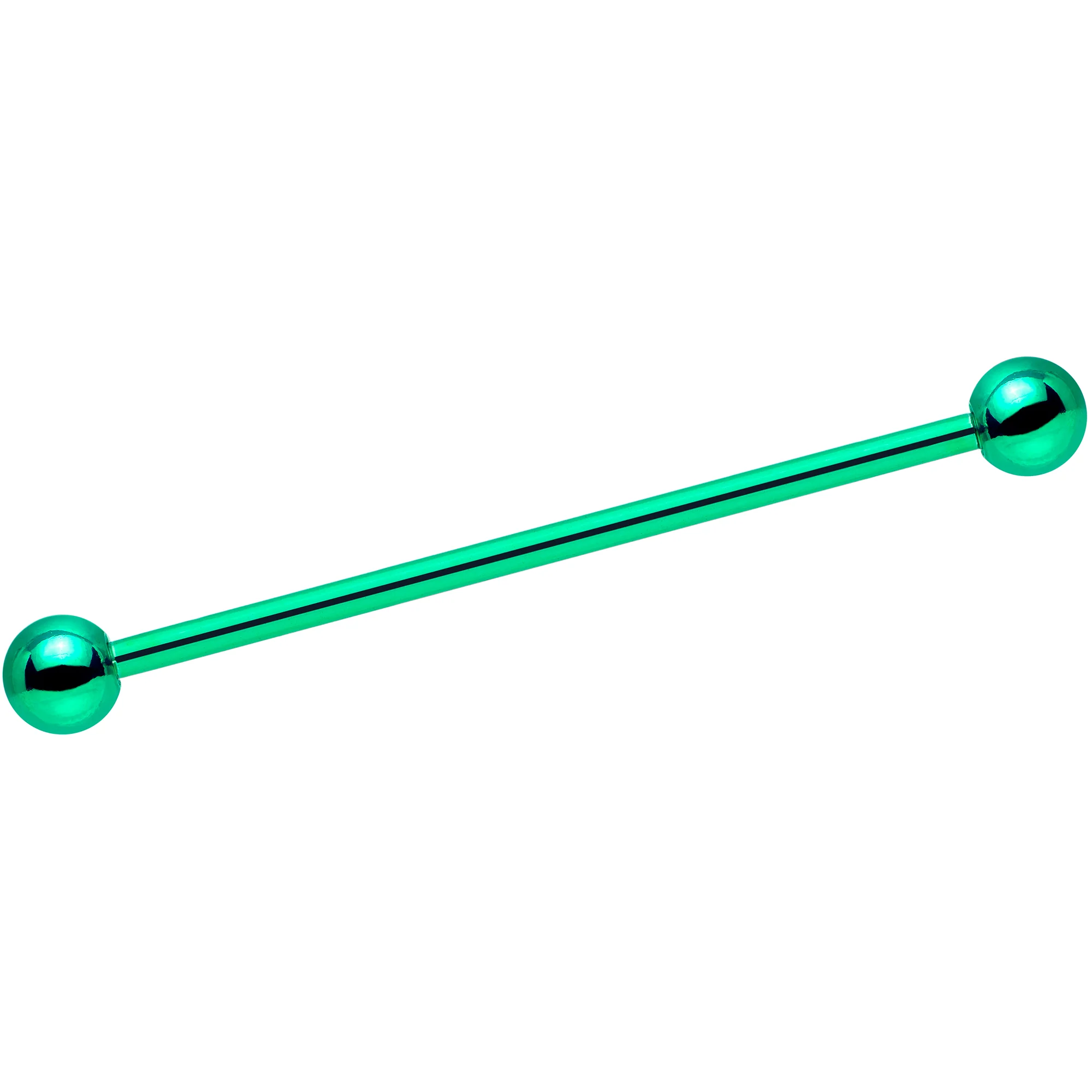 14G Green Leprechaun St Patricks Day Industrial Barbell Set 38mm - Image 3