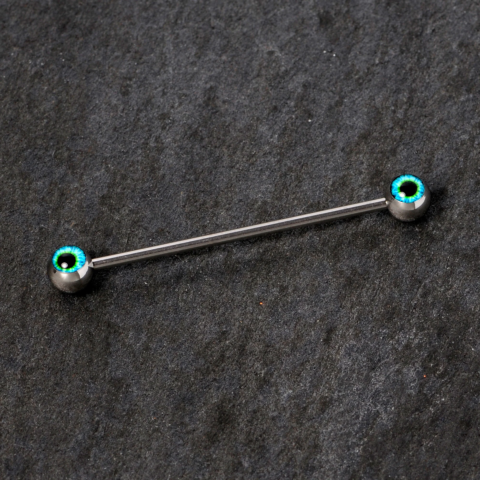 14G Haunting Human Eyeball Halloween Industrial Barbell 38mm - Image 4