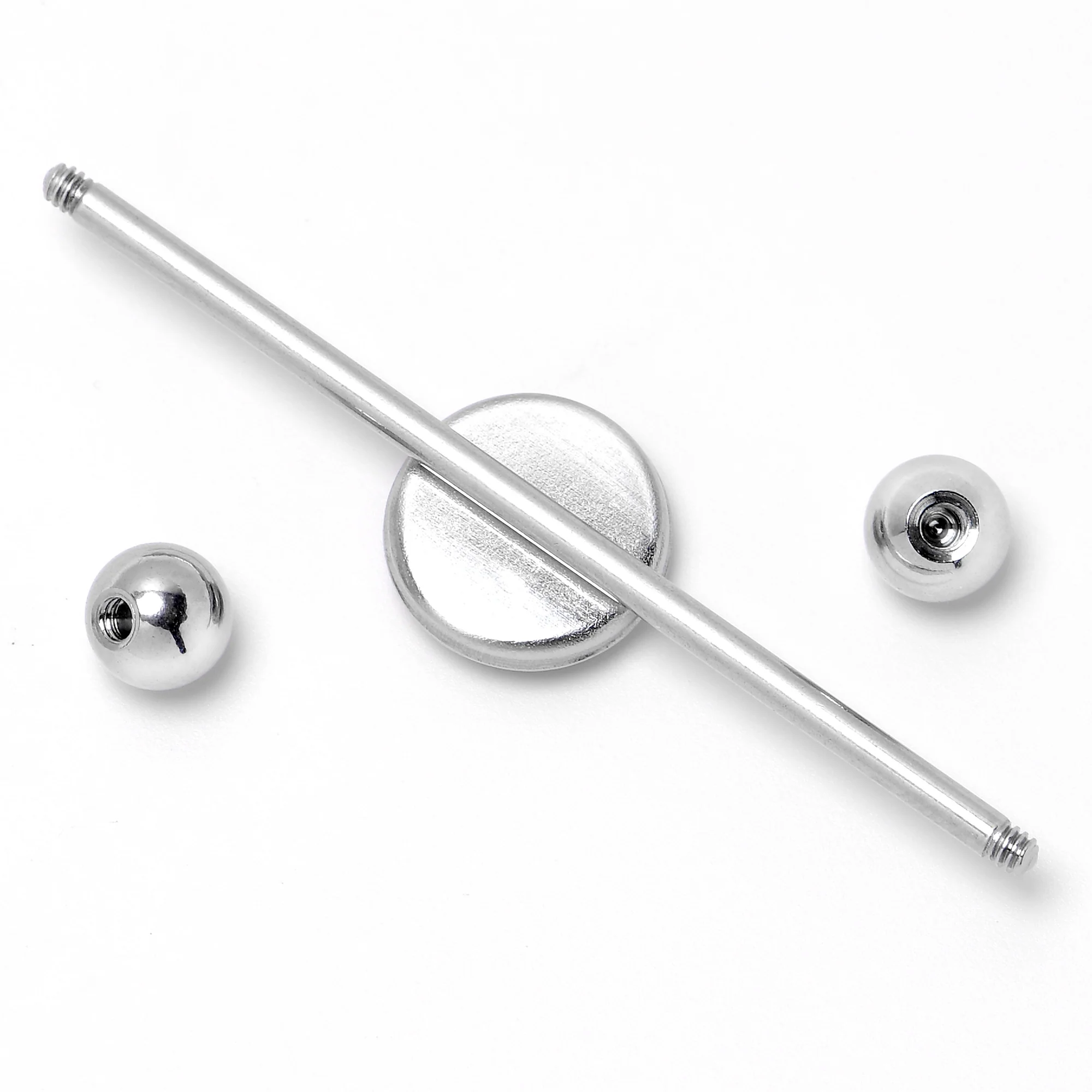 14G Inlay Patriotic Kissy Lips Industrial Barbell 38mm - Image 6