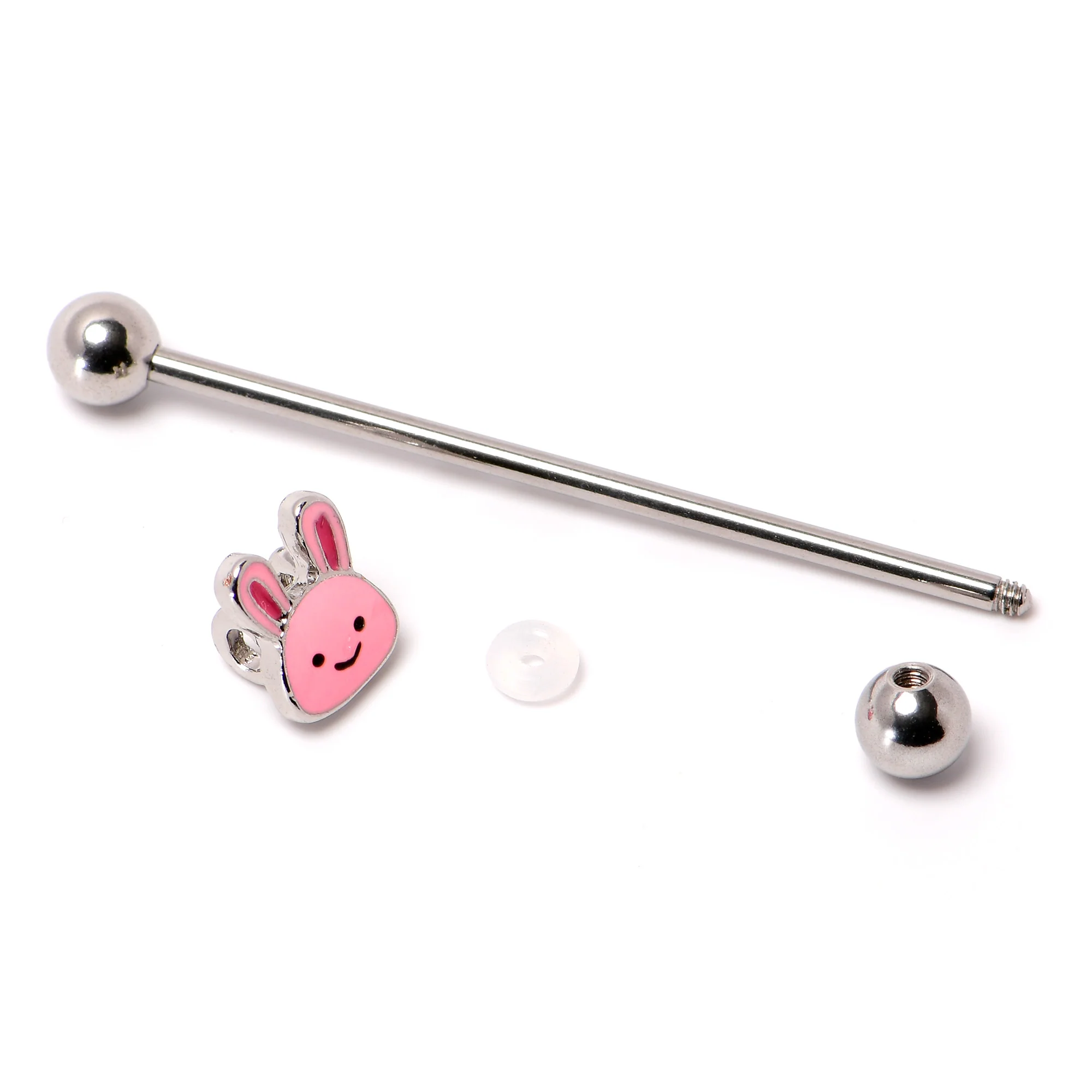14G Kawaii Cutie Easter Bunny Industrial Barbell 38mm - Image 5