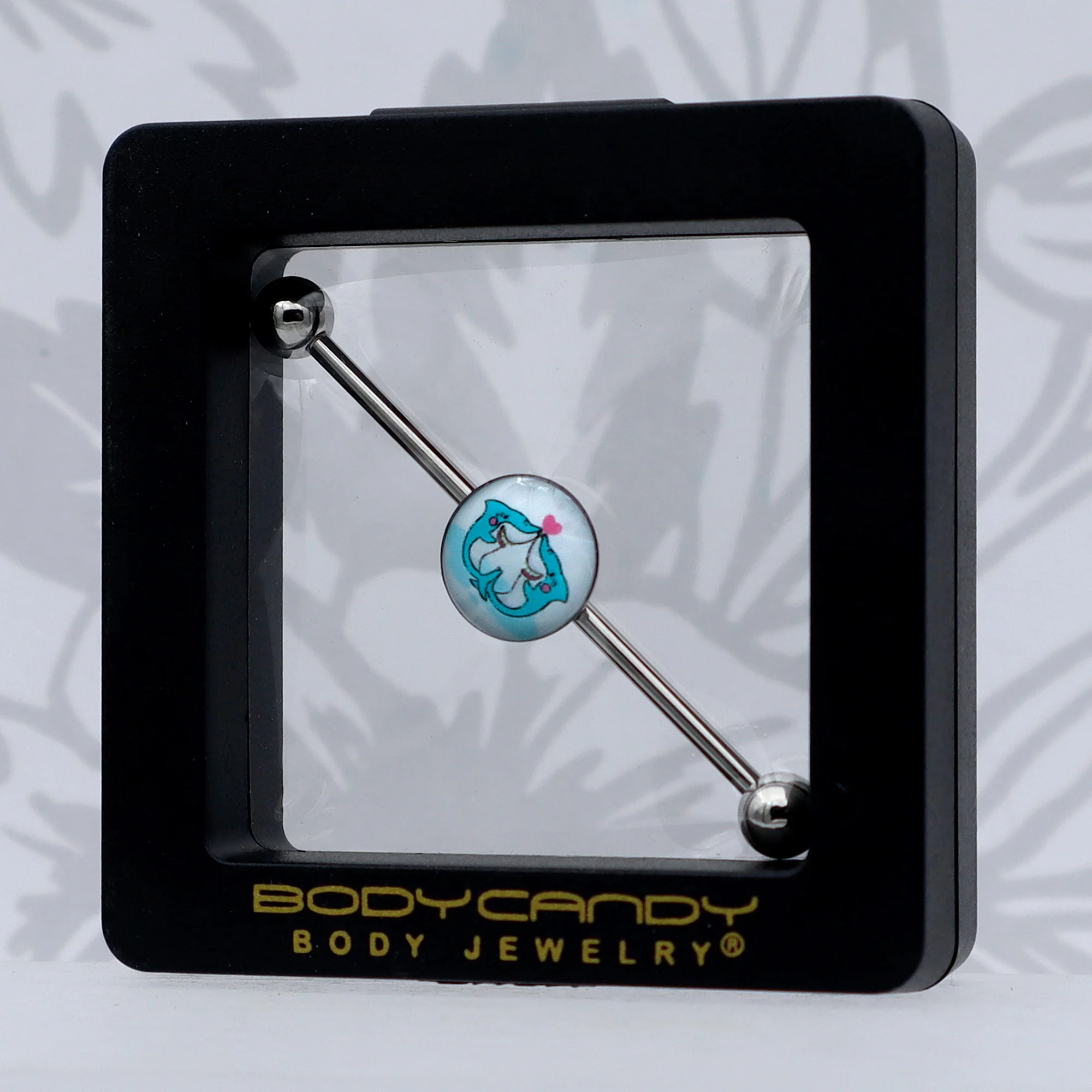 14G Loving Blue Whales Industrial Barbell 38mm - Image 8