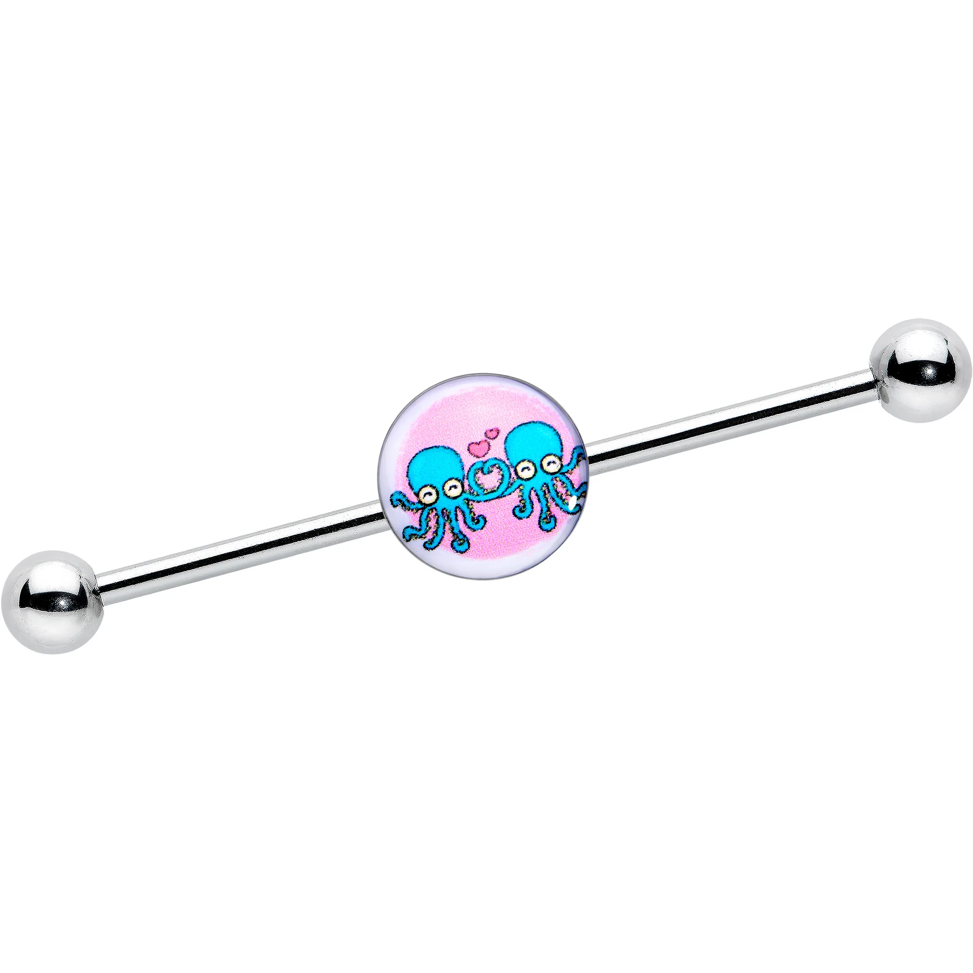 14G Loving Octopus Duo Industrial Barbell 38mm