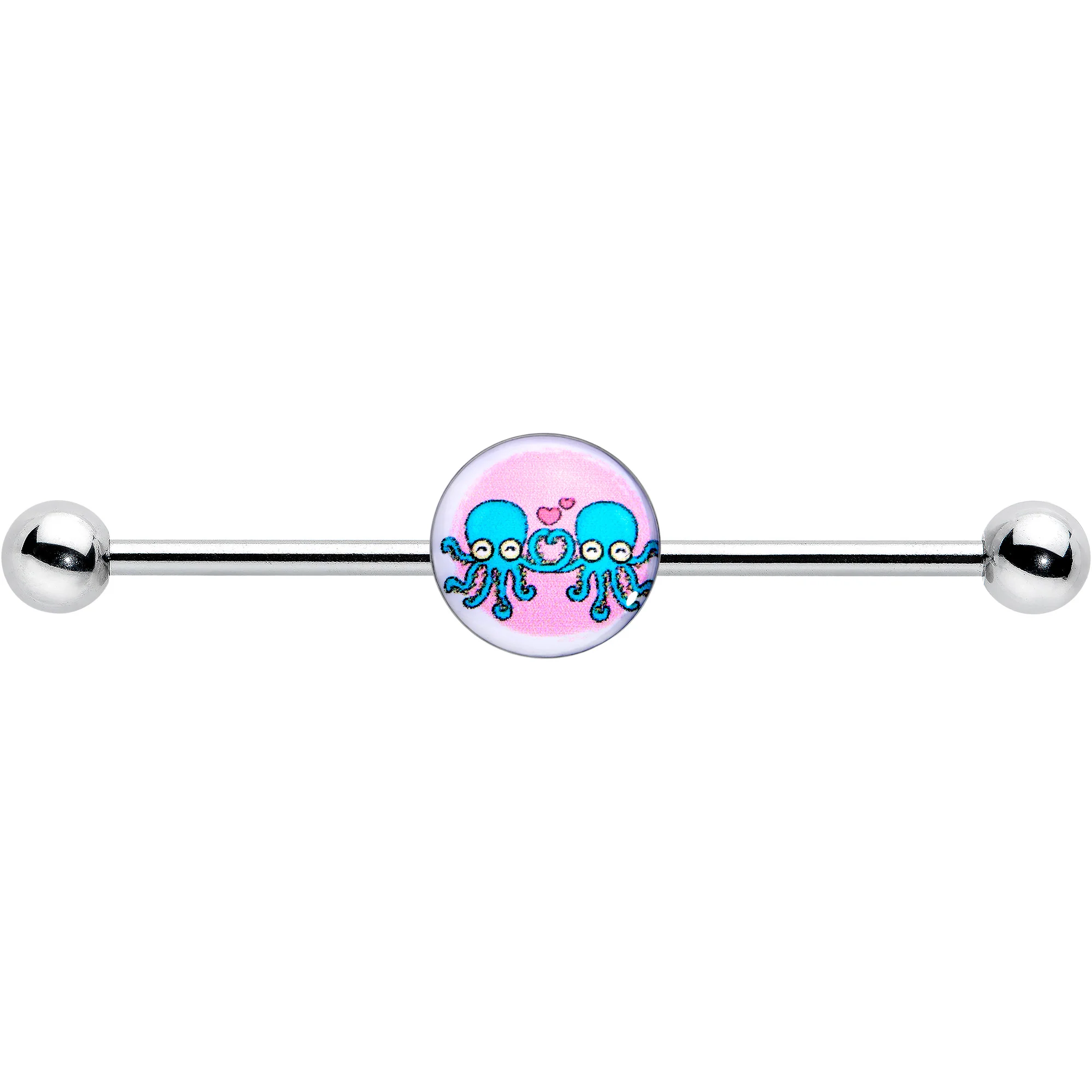 14G Loving Octopus Duo Industrial Barbell 38mm - Image 2