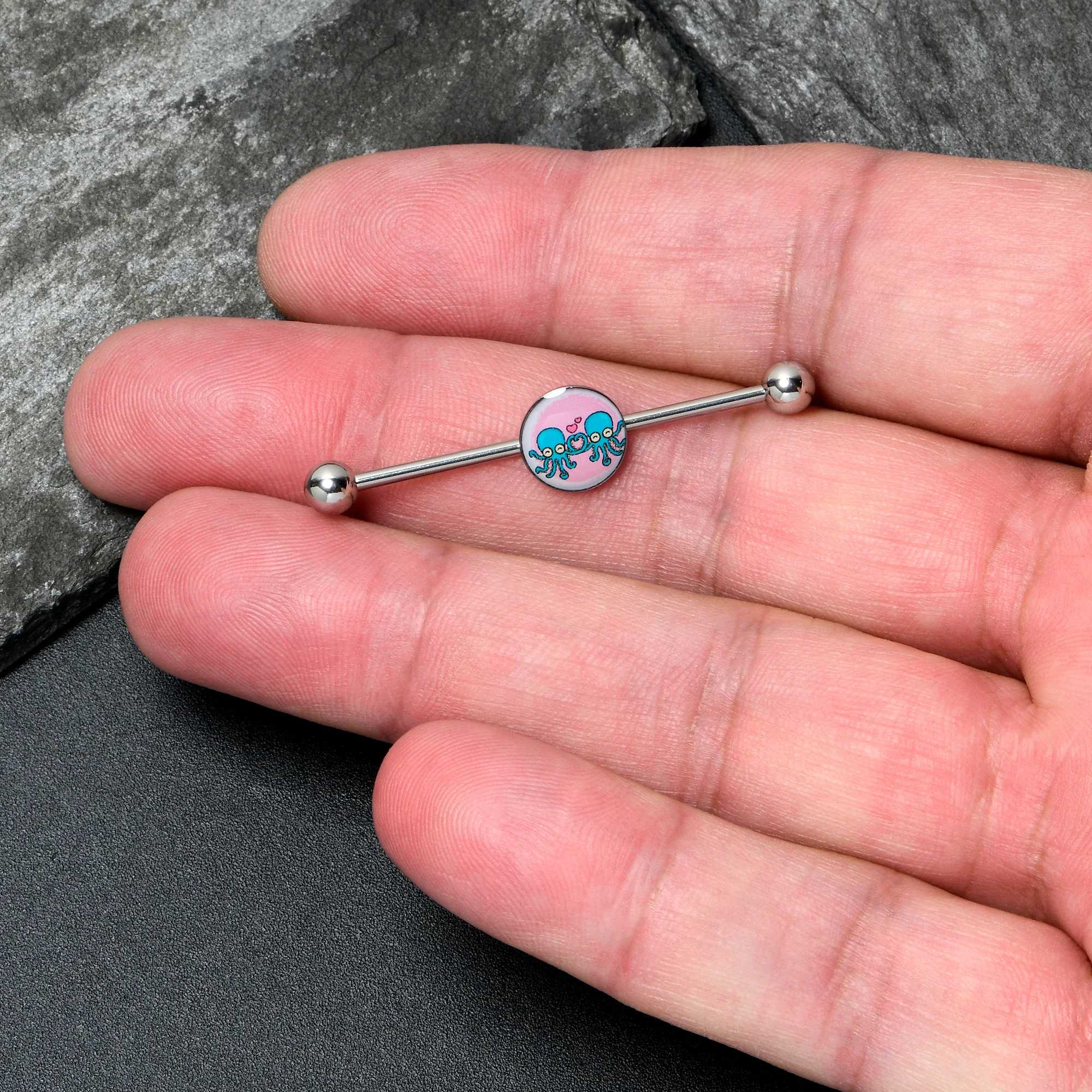 14G Loving Octopus Duo Industrial Barbell 38mm - Image 3
