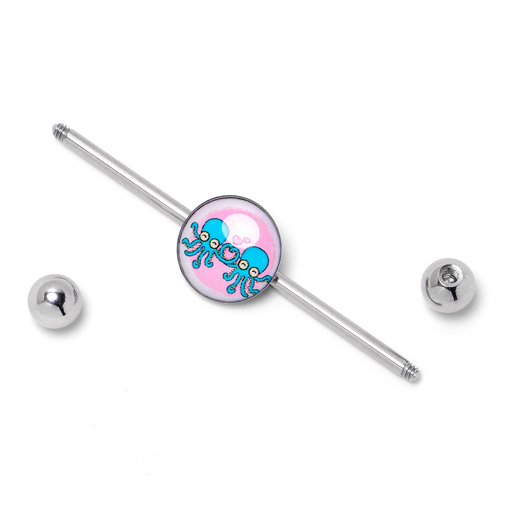 14G Loving Octopus Duo Industrial Barbell 38mm - Image 6