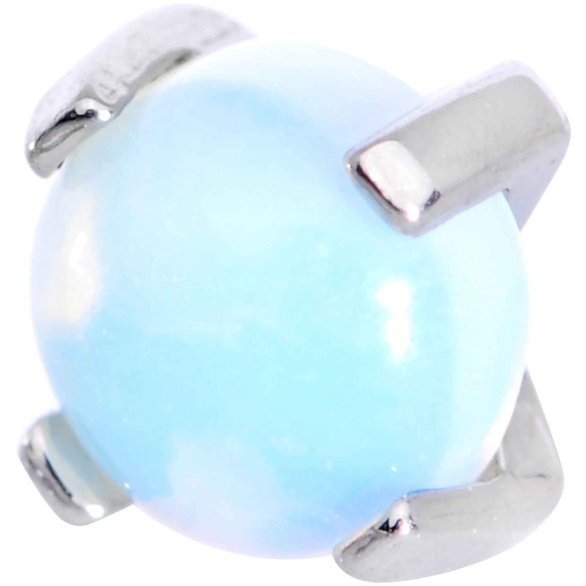 14G Natural Opalite Externally Threaded Dermal Anchor Top - Image 4