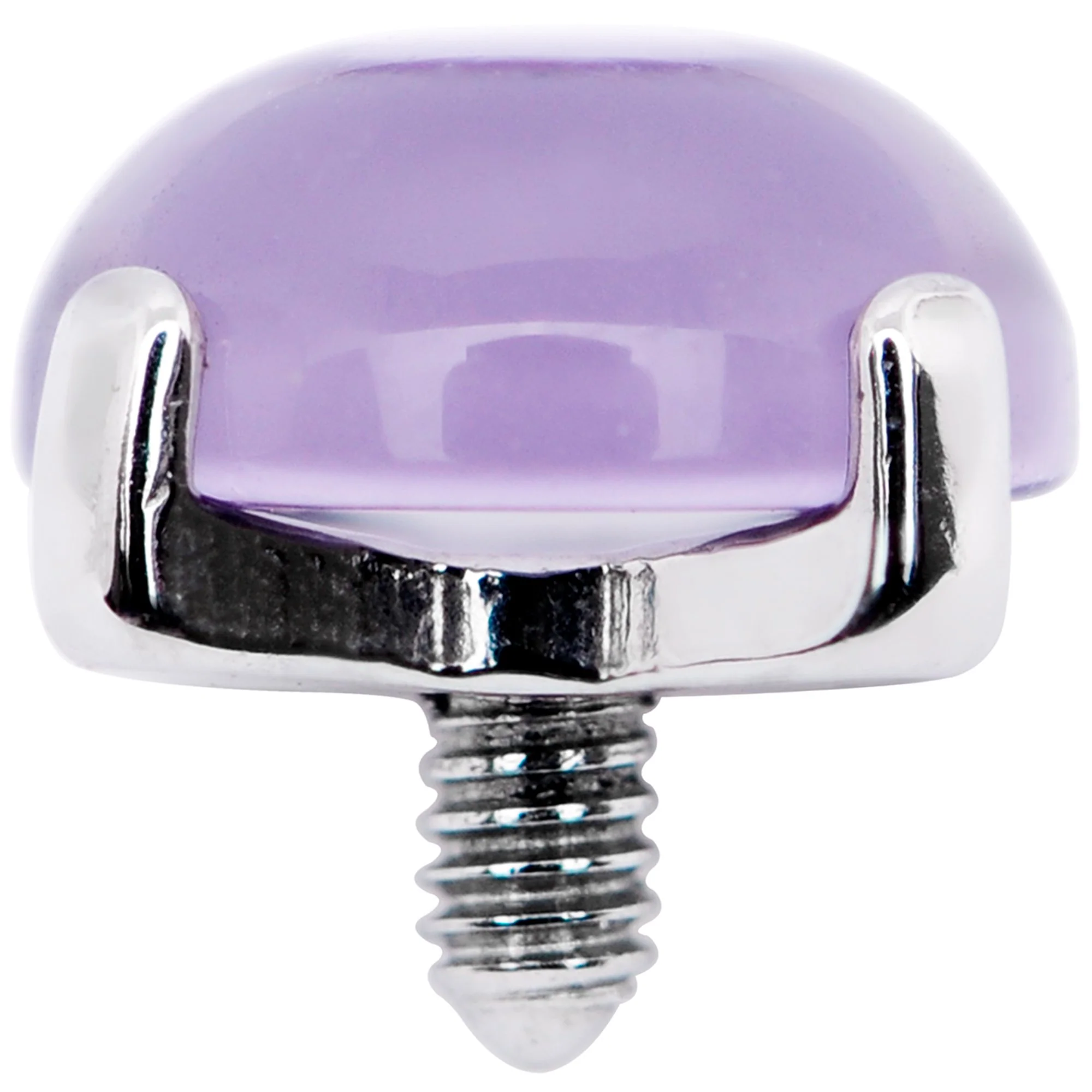 14G Natural Purple Amethyst Externally Threaded Dermal Anchor Top - Image 5