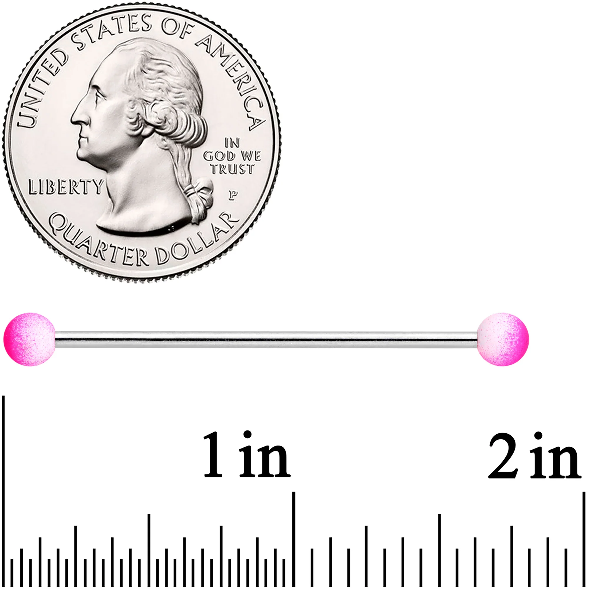 14G Pink Brown Ombre Soft Finish Industrial Barbell 38mm Set of 4 - Image 6