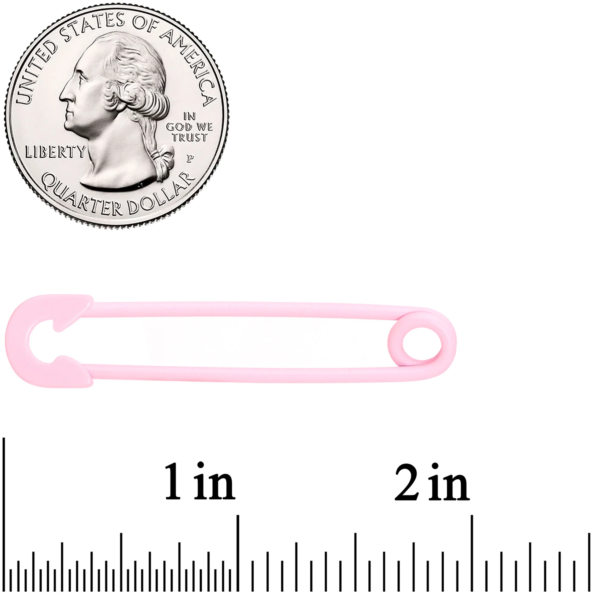 14G Pink Matte Punk Rock Safety Pin Industrial Barbell 38mm - Image 3